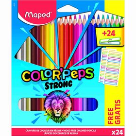 24 L&aacute;pis de Cor Color'Peps Strong + 24 Etiquetas Maped