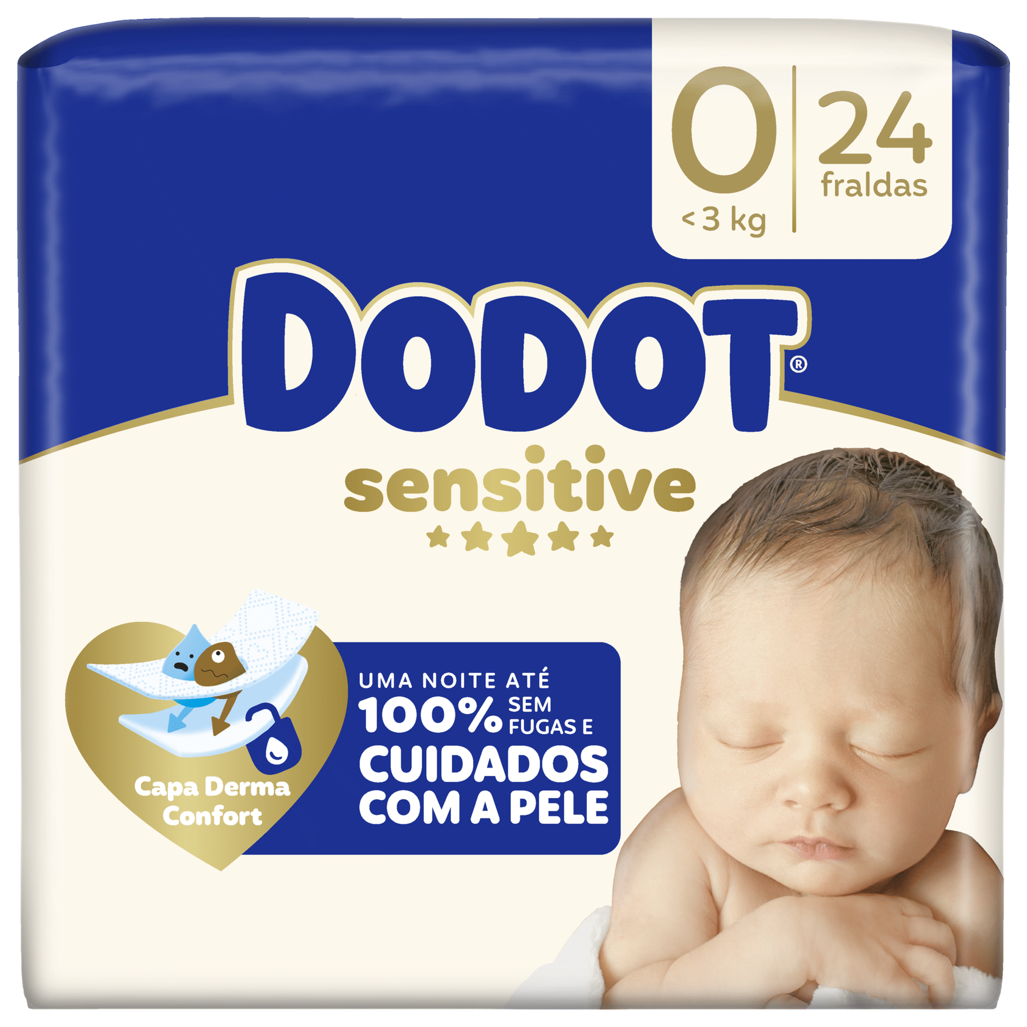 Fraldas Sensitive < 3kg T0 Dodot