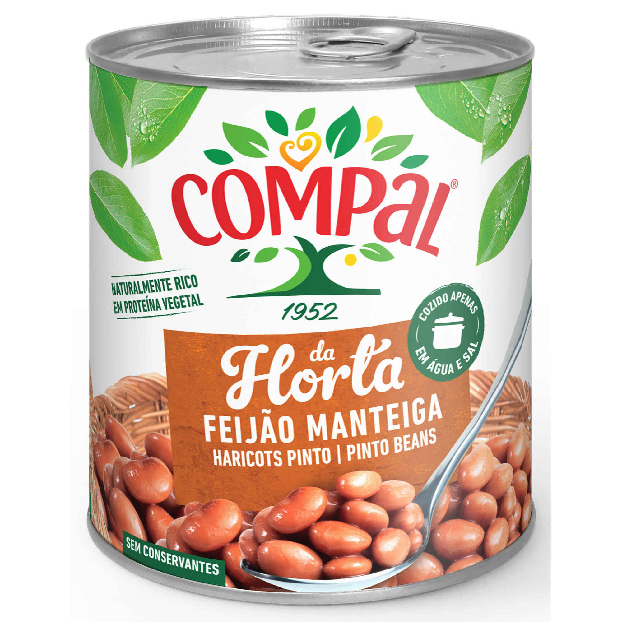 Feijão Manteiga Cozido - emb. 845 gr (peso escorrido 468 gr) - Compal da  Horta