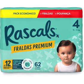 Box Fraldas Premium 10-15kg T4 Rascals