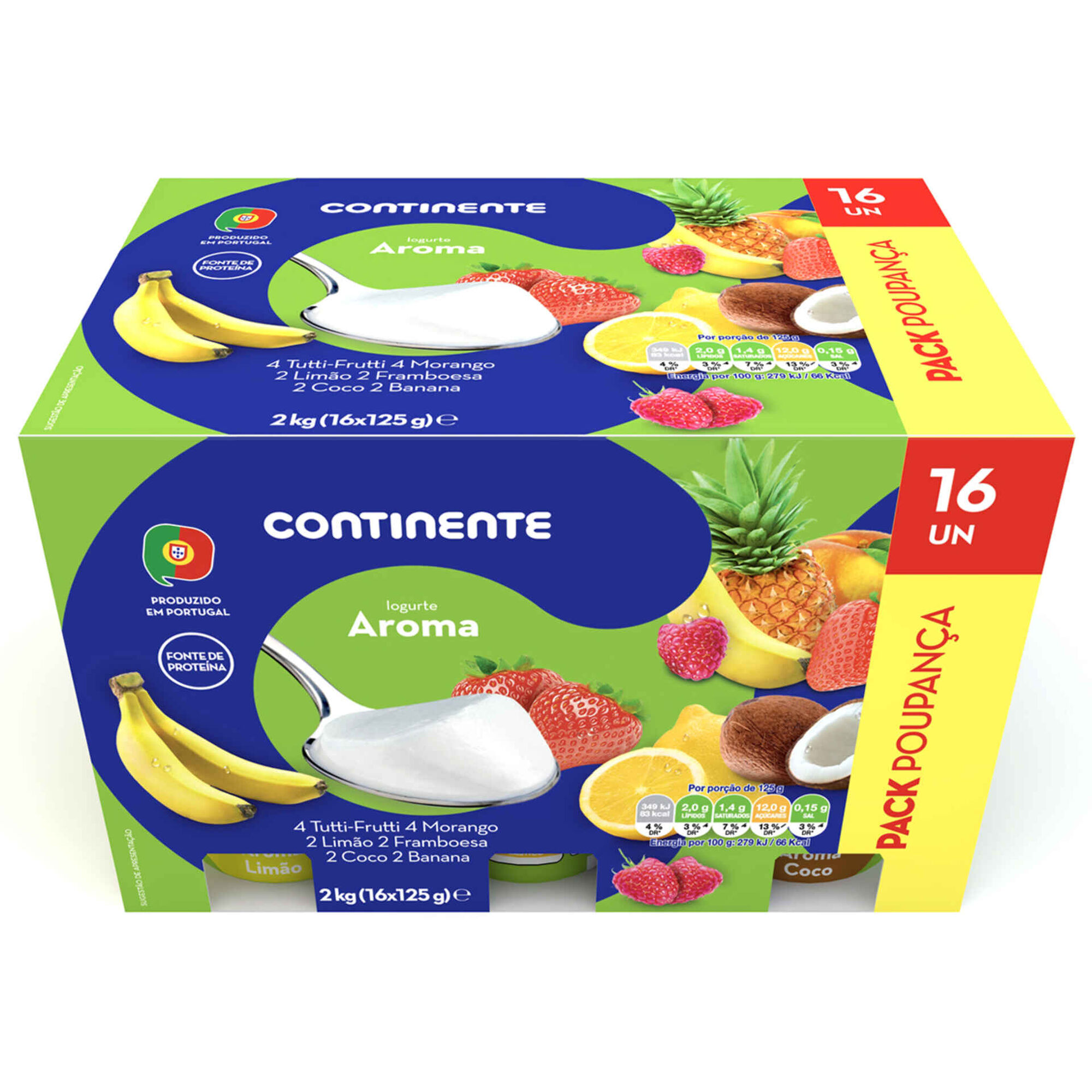 Iogurte Aroma Tutti Frutti, Morango, Limão, Framboesa, Coco e Banana Pack Poupança Iogurte Aroma Tutti Frutti, Morango, Limão, Framboesa, Coco e Banana Pack Poupança