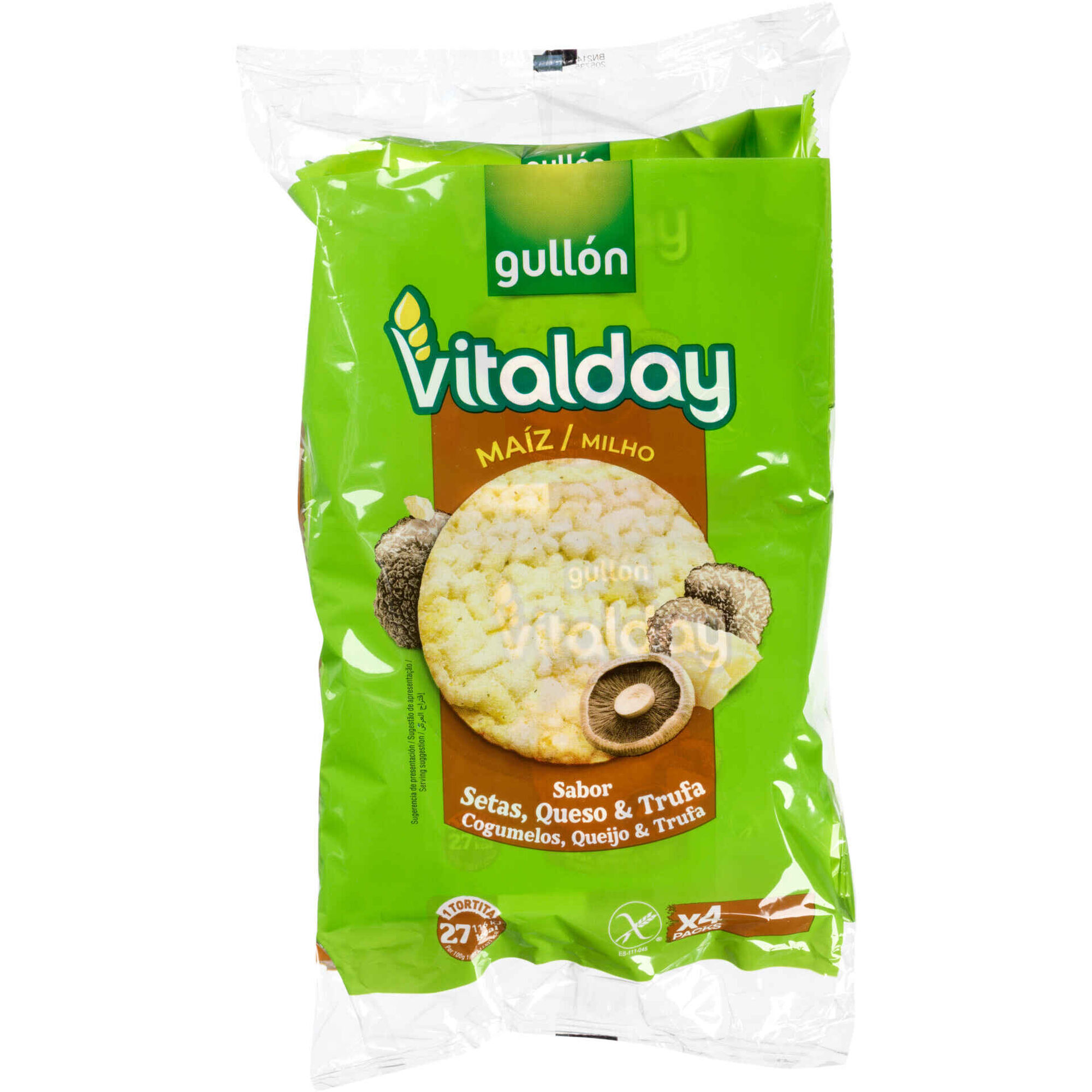 Tortitas Vitalday de Milho e Trufa sem Gl&uacute;ten Gull&oacute;n