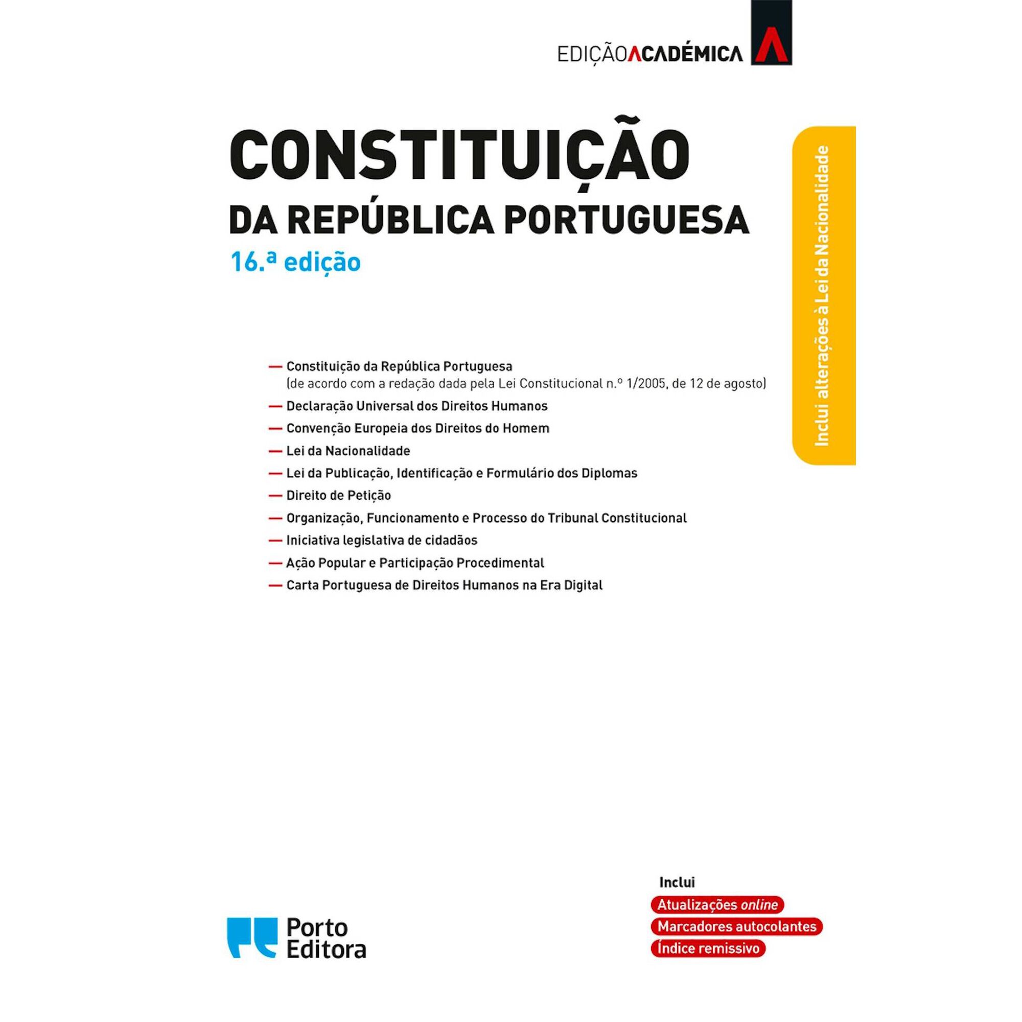 Constitui&ccedil;&atilde;o da Rep&uacute;blica Portuguesa - Edi&ccedil;&atilde;o Acad&eacute;mica de Isabel Rocha
