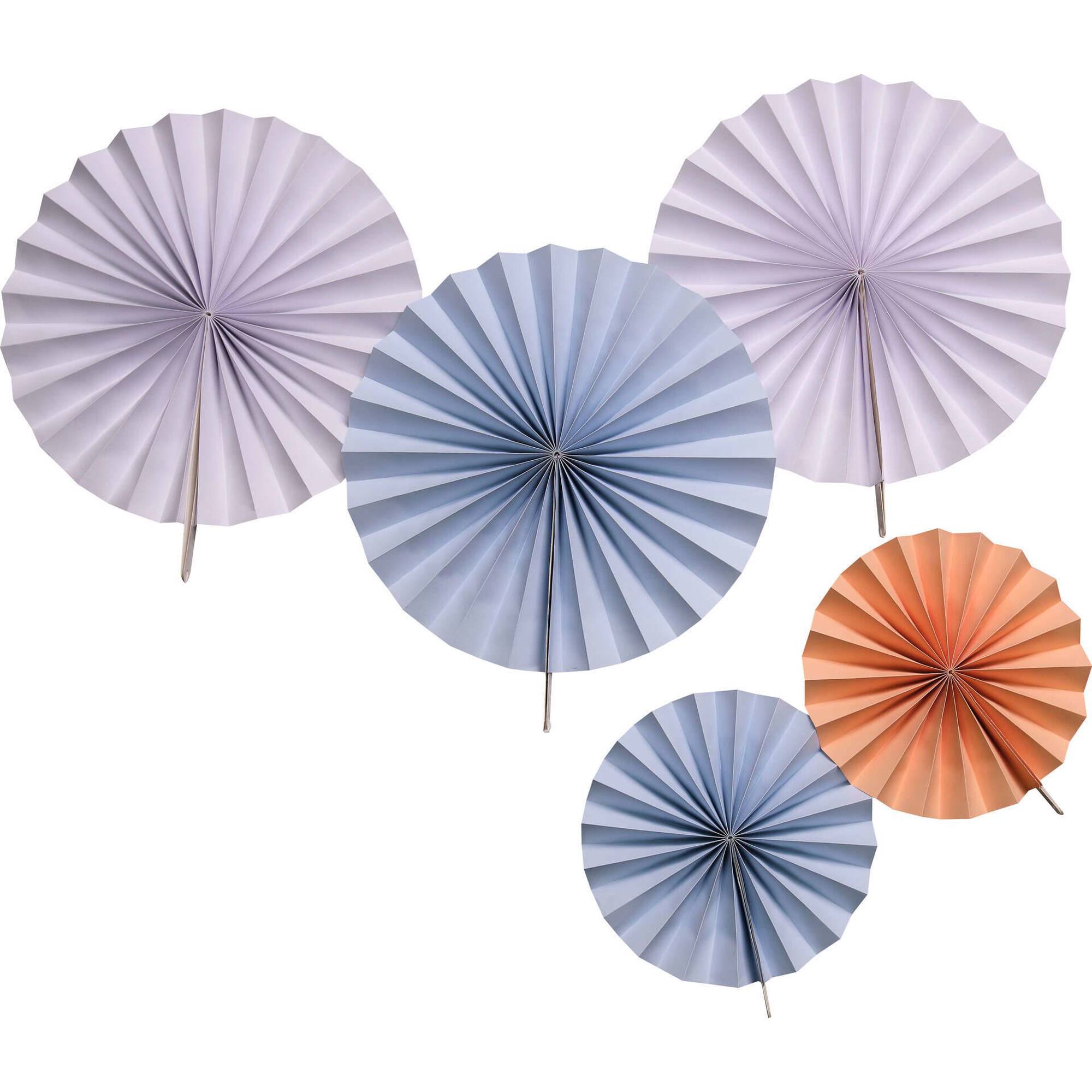 Conjunto 5 Leques Favo Papel Flores