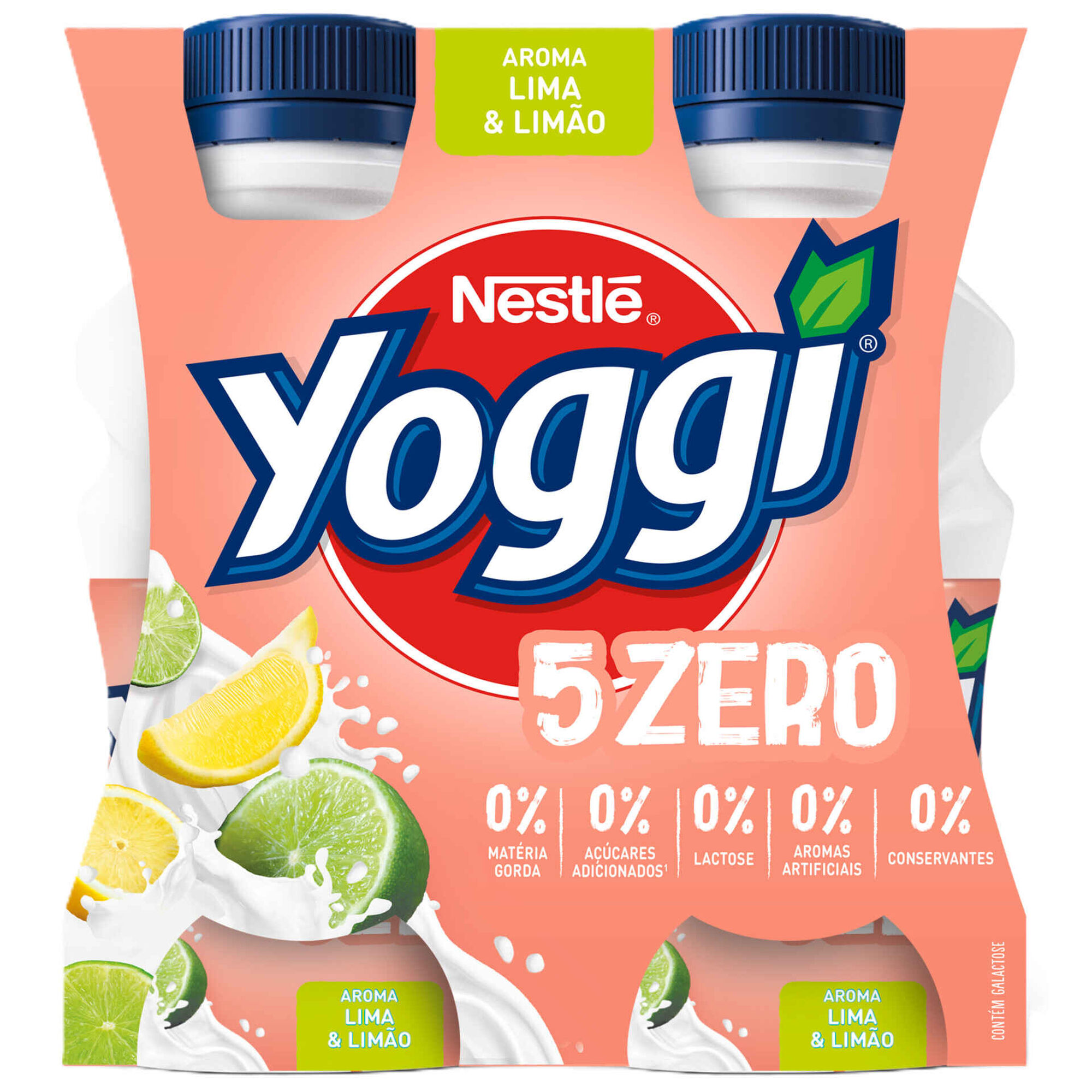 Iogurte L&iacute;quido Magro 5 Zero Lima e Lim&atilde;o sem Lactose Yoggi