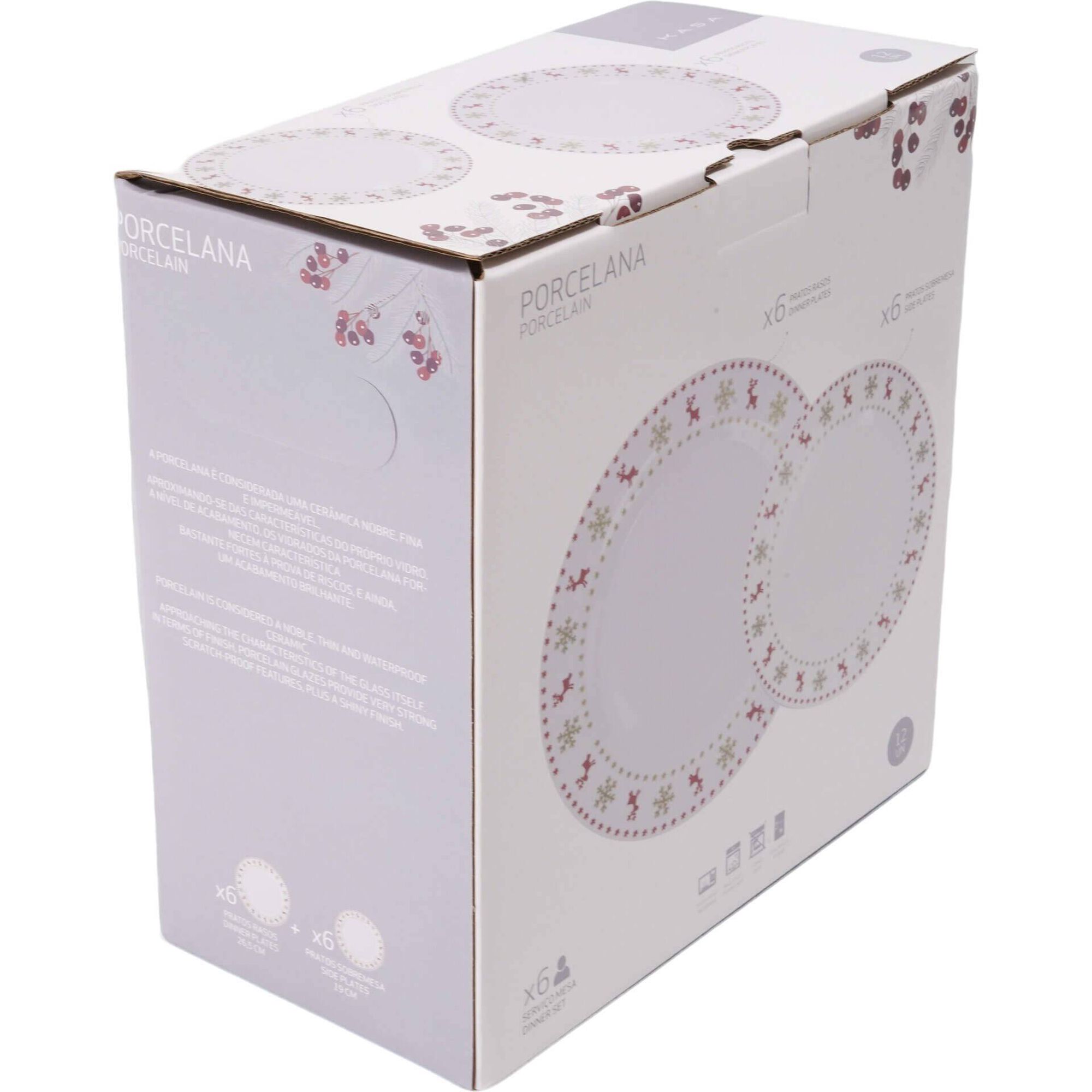 Serviço 12 Peças Rena Mica Dourado