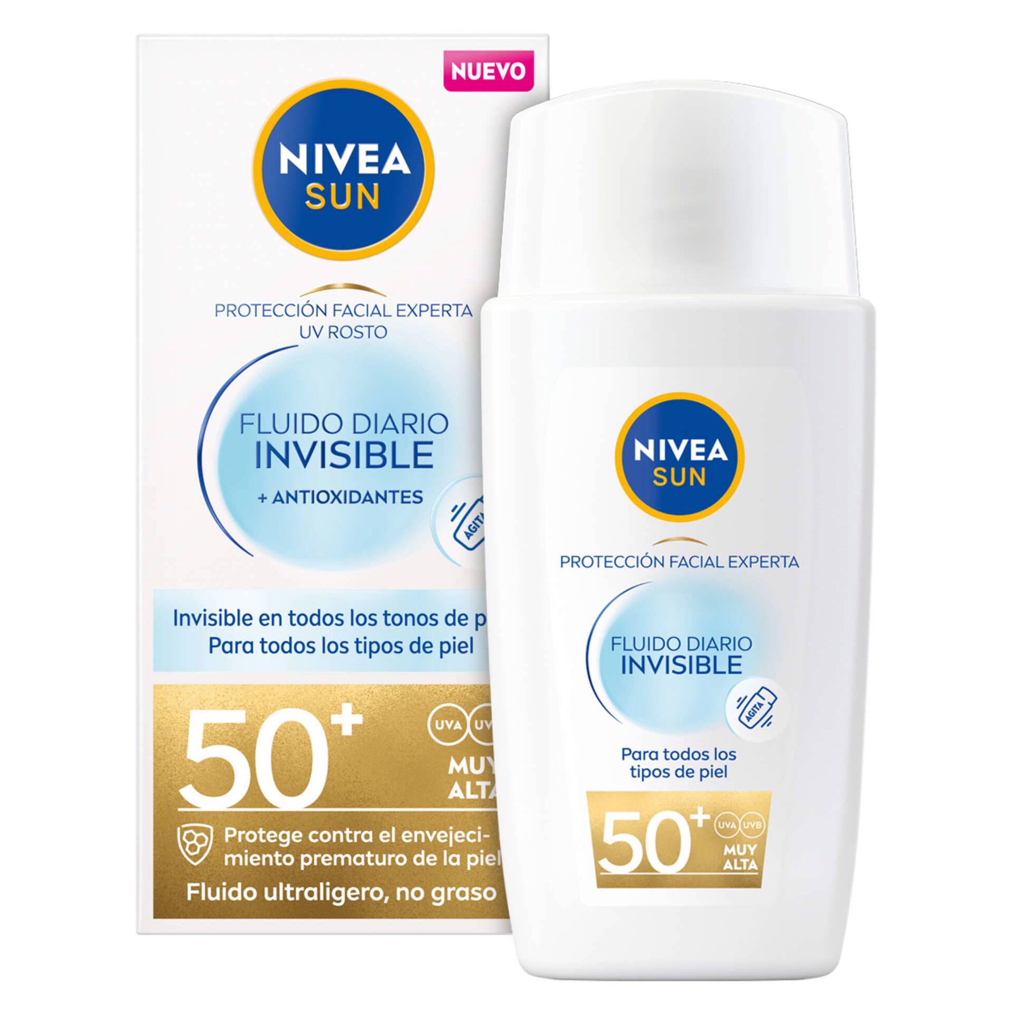 Flu&iacute;do de Rosto Di&aacute;rio Invis&iacute;vel FPS 50+ Nivea Sun