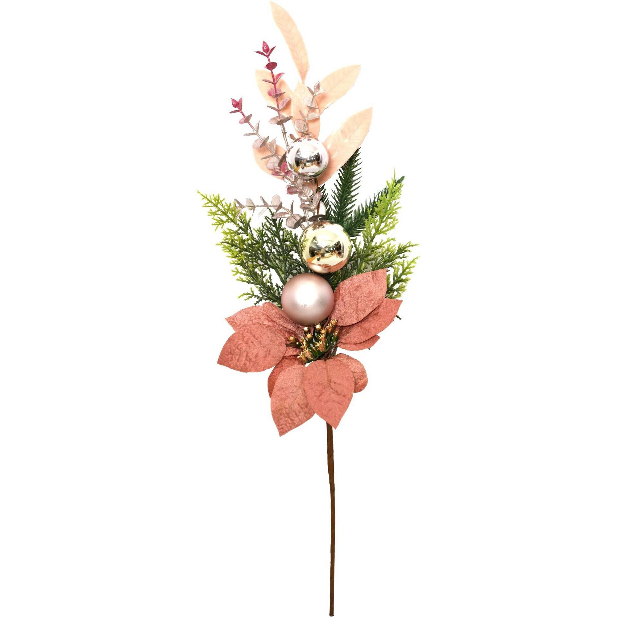 Haste Rosa com Poinsétia