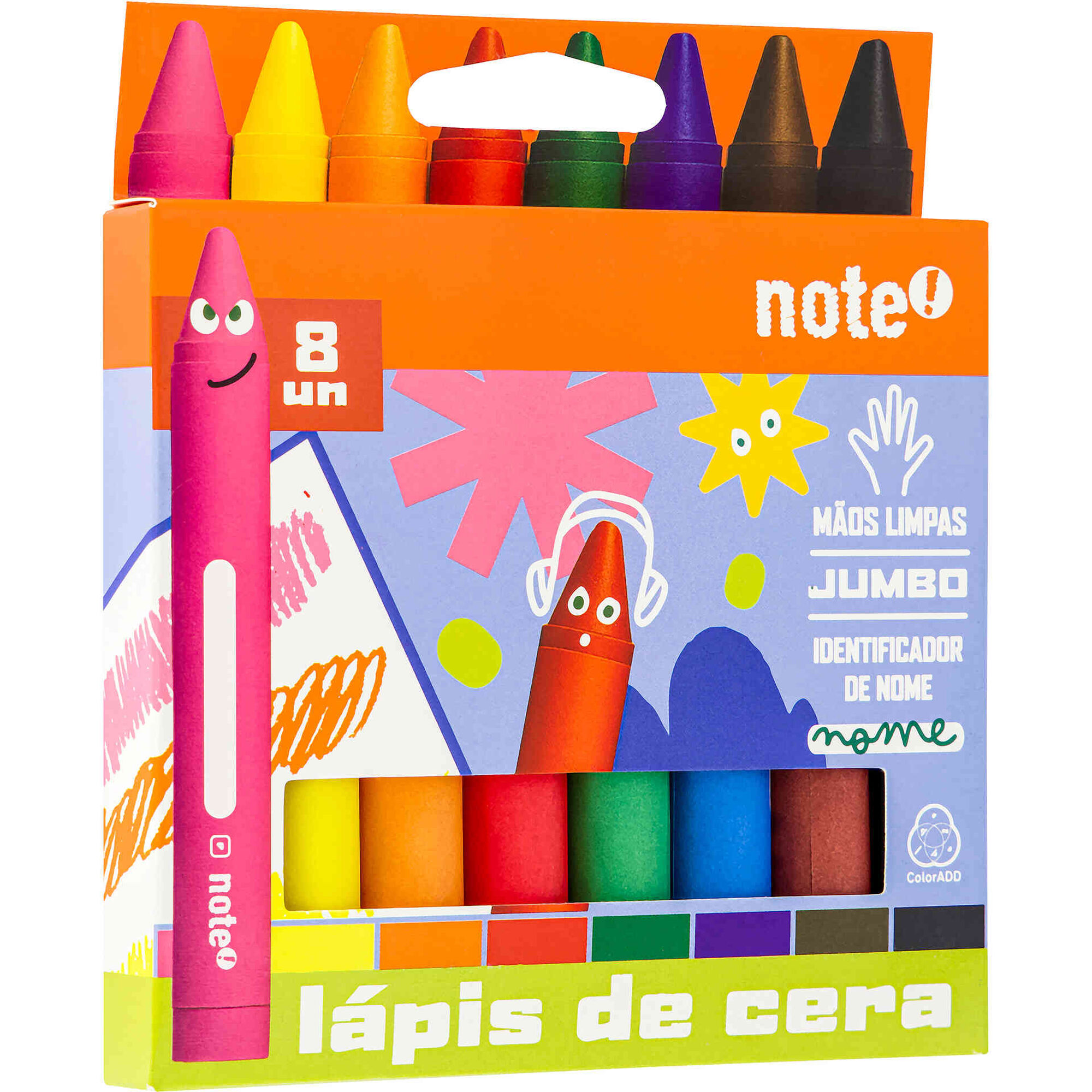 Conjunto 8 L&aacute;pis de Cera Triangular Note!