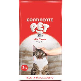 Ra&ccedil;&atilde;o para Gato Adulto Croquetes Carne Continente Pet Basic