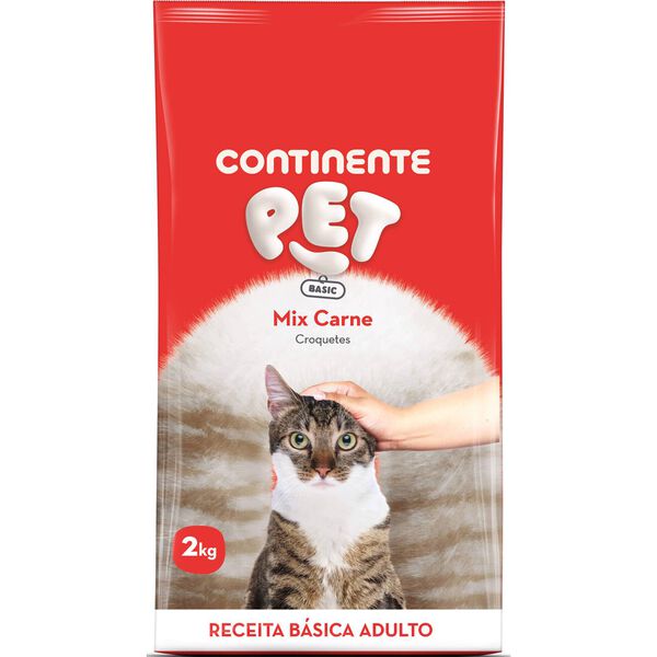 Ração para Gato Adulto Croquetes Carne Continente Pet Basic