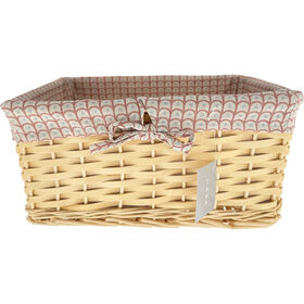 Cesto Tecido Semicírculos 38x28x18cm Branco