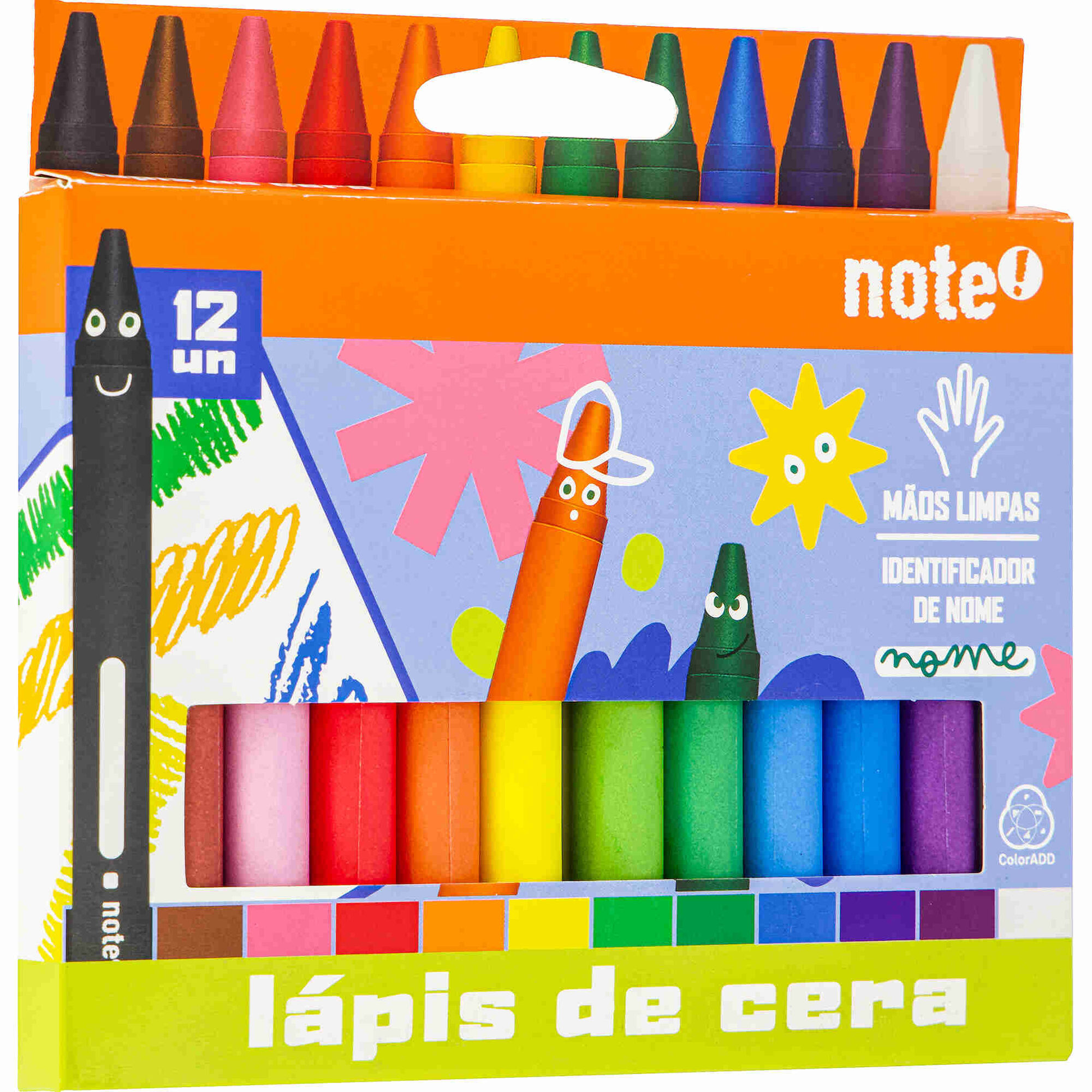 Conjunto 12 L&aacute;pis de Cera Note!