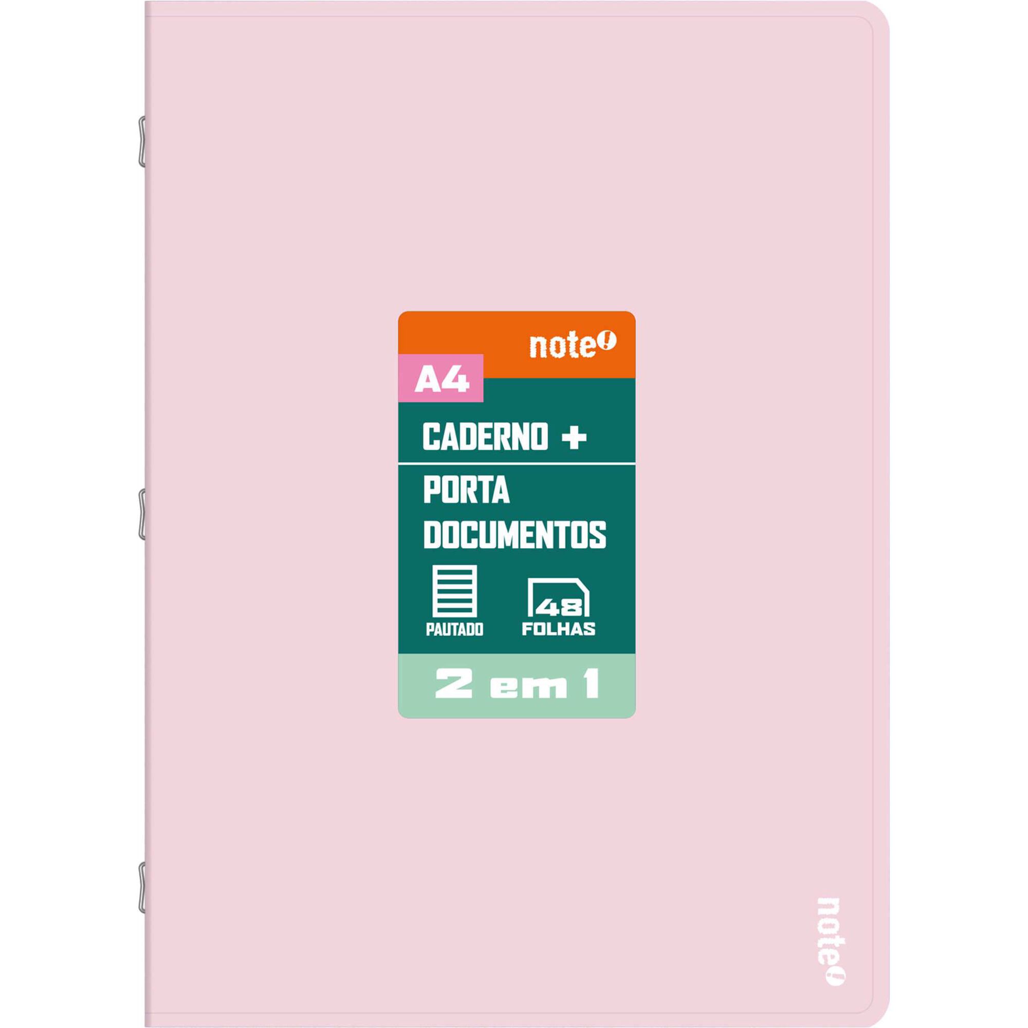 Caderno Agrafado A4 48 Folhas (v&aacute;rias cores) Note!