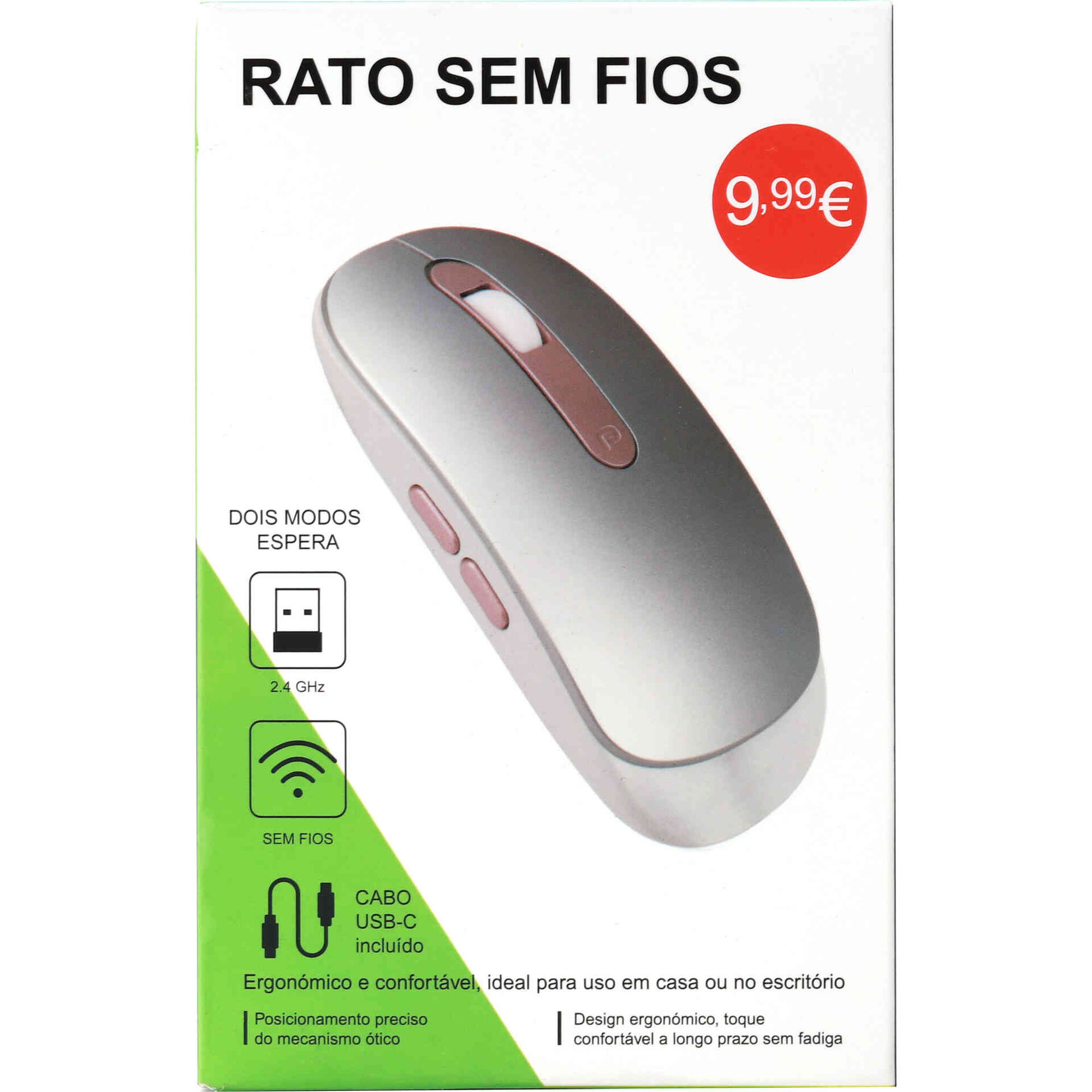 Rato sem Fios com Carregamento USB Bazar&atilde;o