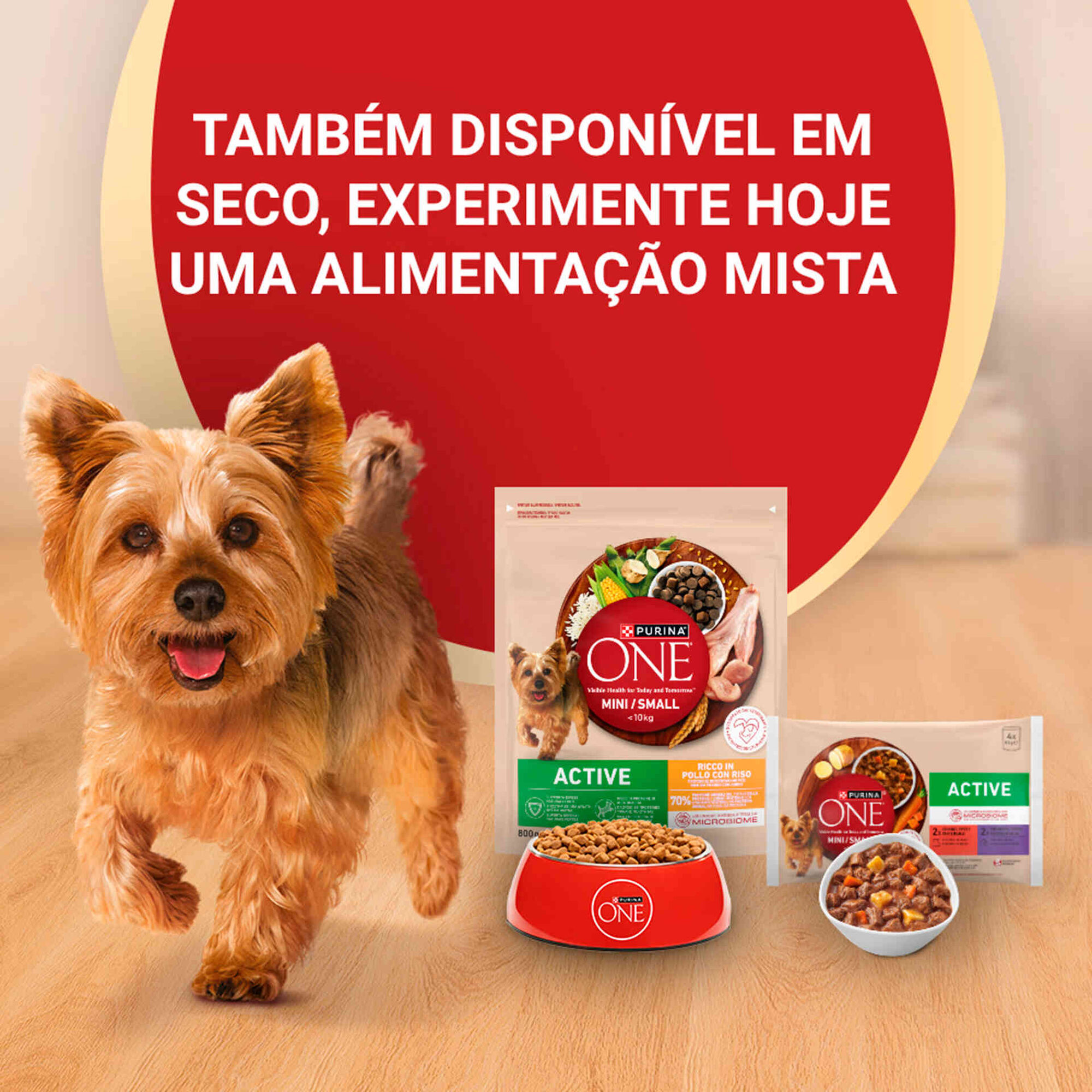 Comida H&uacute;mida para C&atilde;o Adulto Active Vaca Purina One Mini