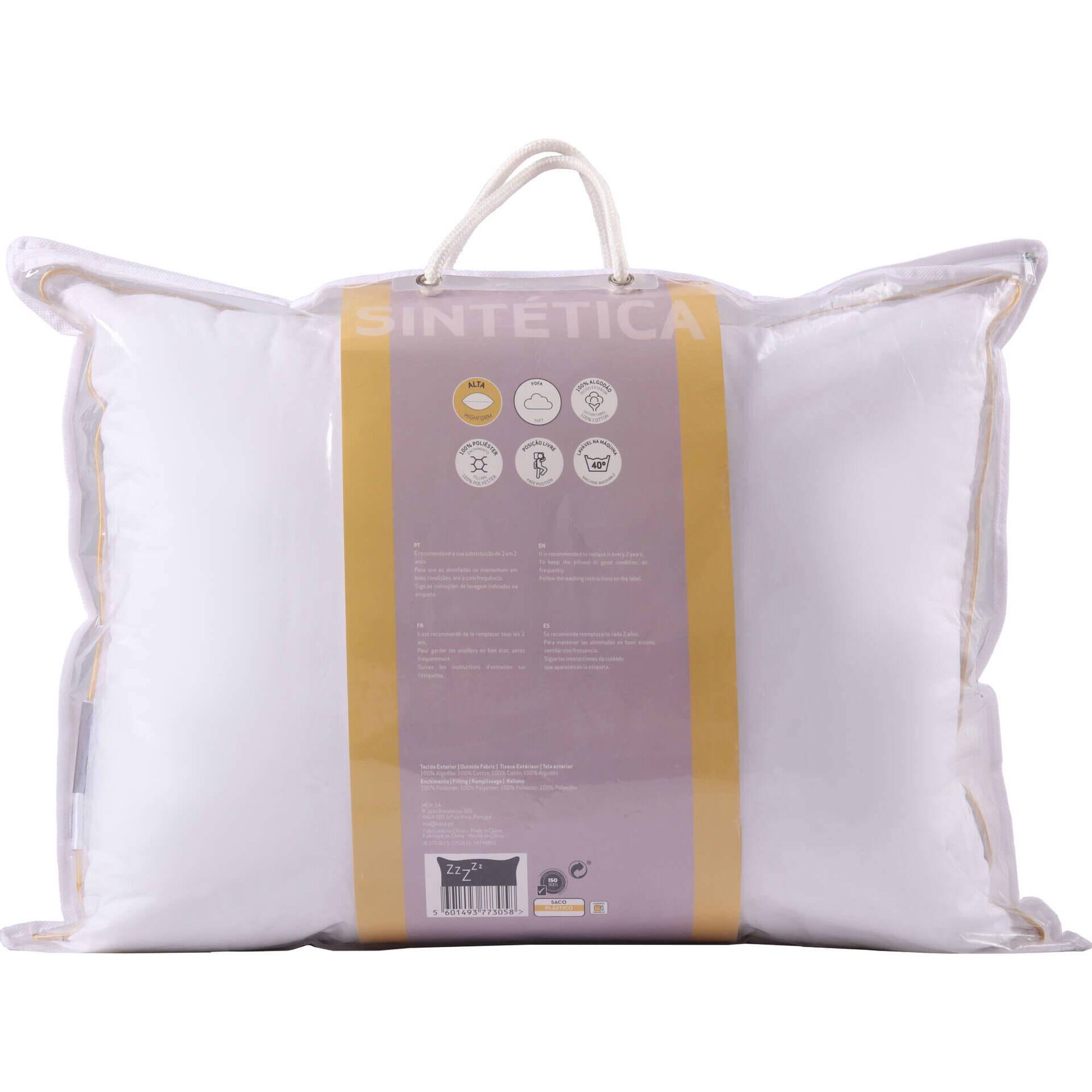 Almofada Fibra Alta Fofa 45x60cm Sintética