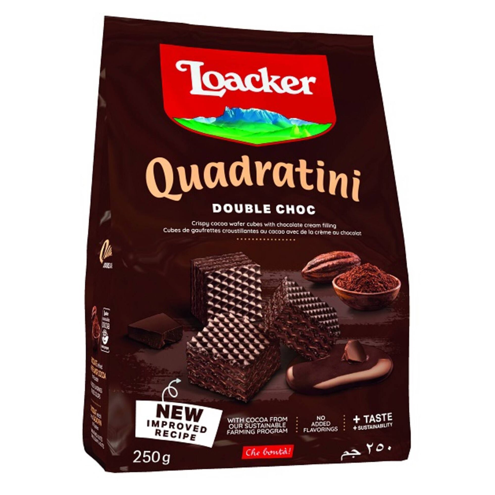 Bolachas Wafers Quadratini Duplo Chocolate