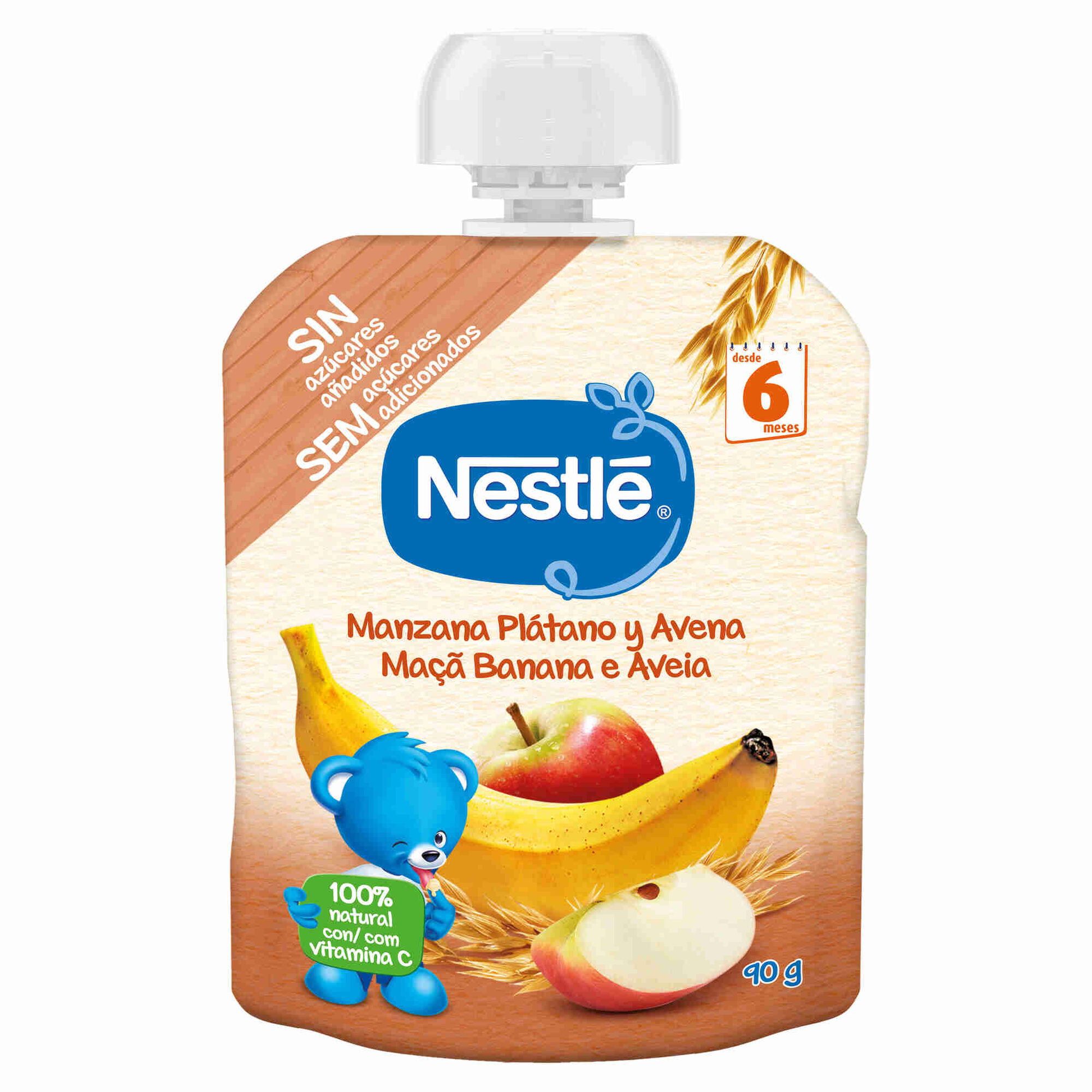 Saqueta de Fruta Maçã, Banana e Aveia +6M