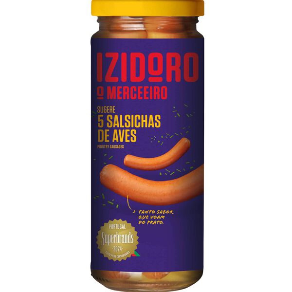 Salsichas de Aves Frasco 5 un sem Glúten Izidoro