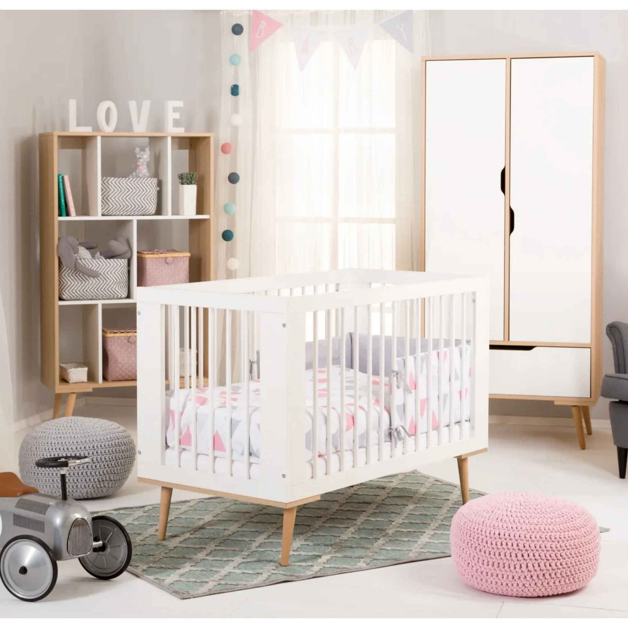 Cama de Grades Madeira 125x66cm Branca Twinko
