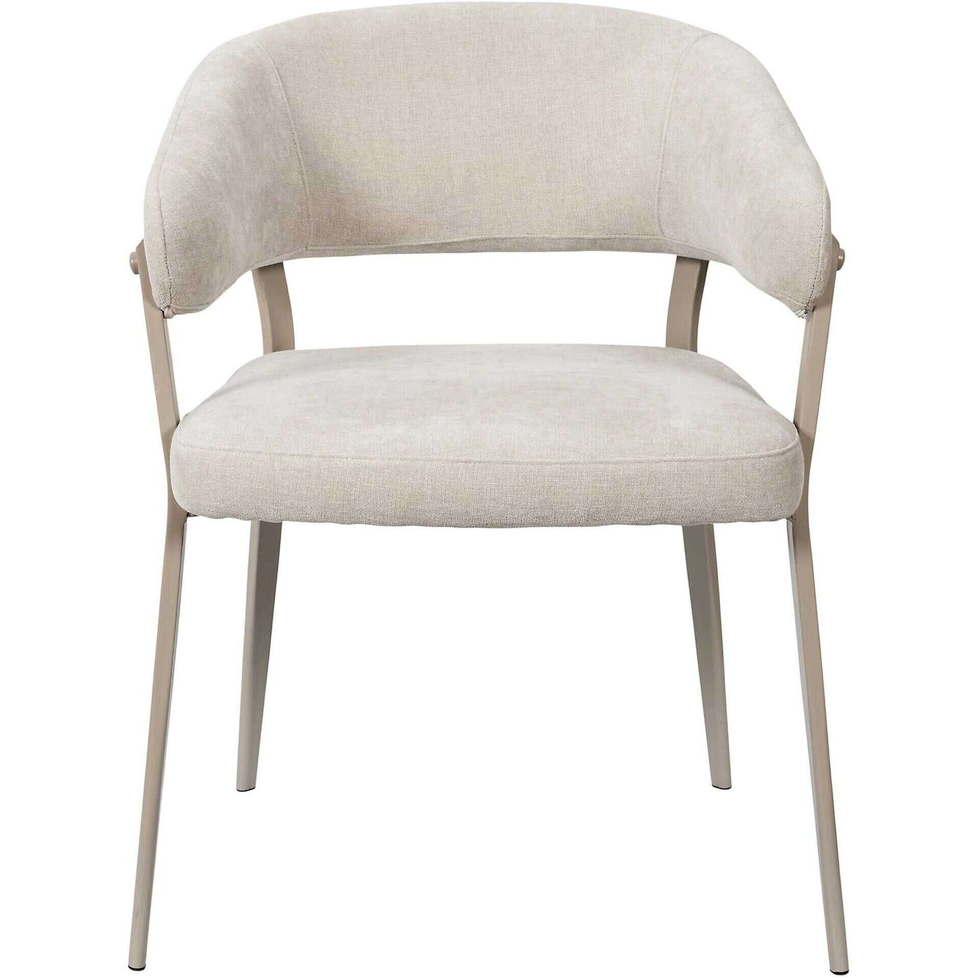 Conjunto de 2 Poltronas Estofadas Bege Em&iacute;lia
