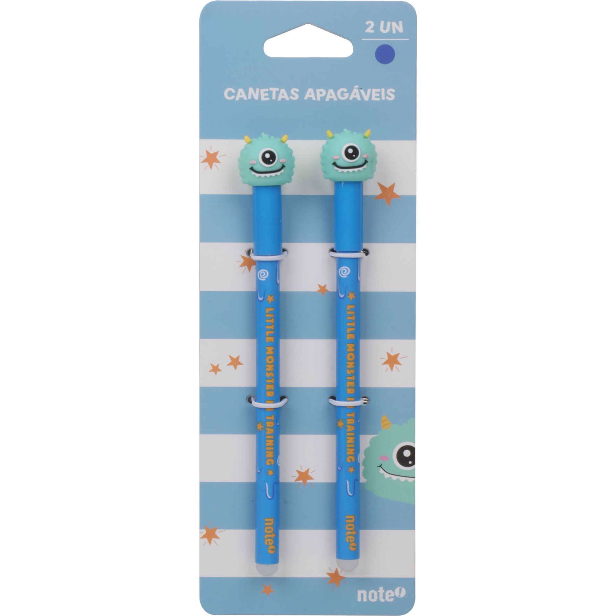 Conjunto 2 Esferogr&aacute;ficas Tinta Apag&aacute;vel Monster Note!
