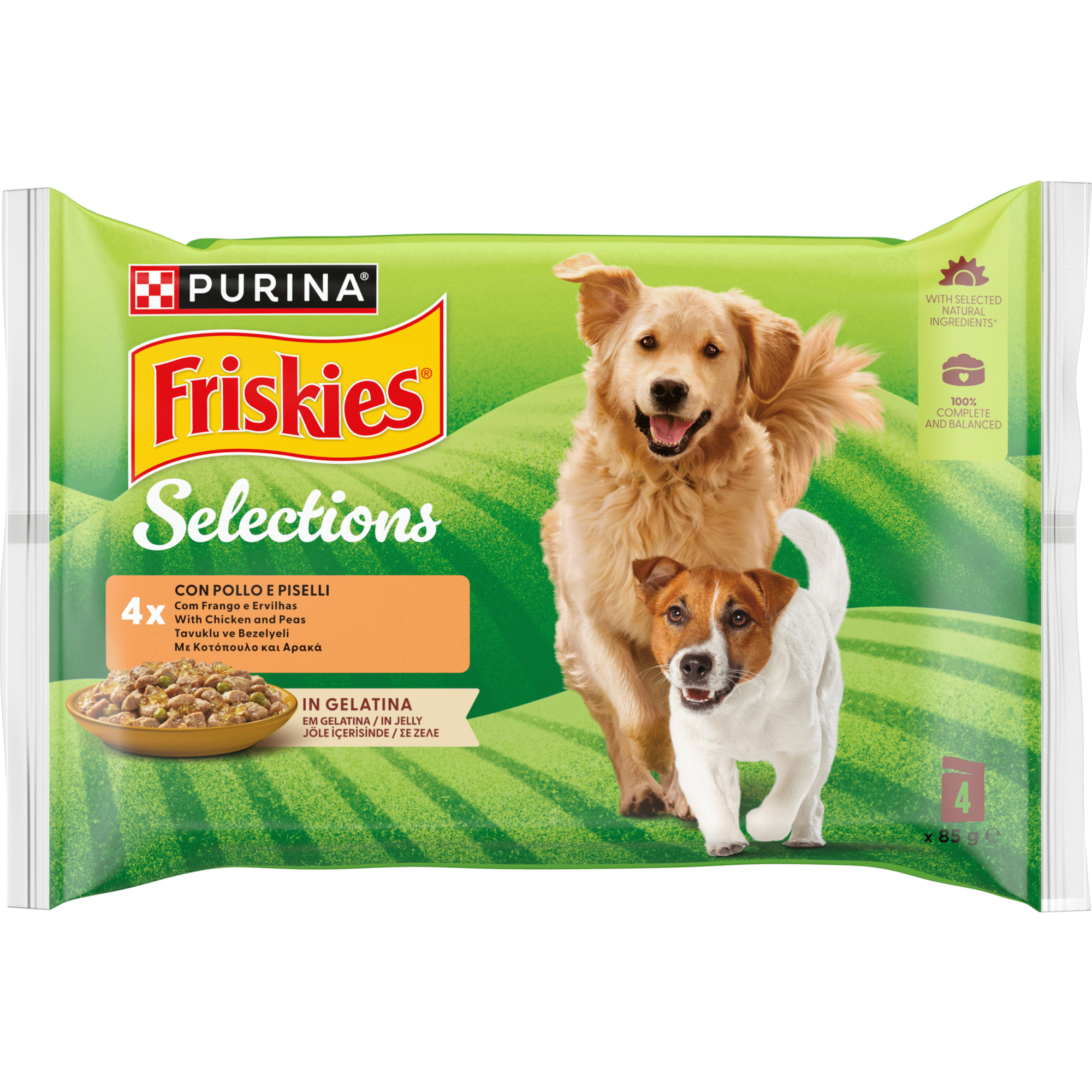 Comida H&uacute;mida para C&atilde;o Adulto Gelatina Frango Purina Friskies