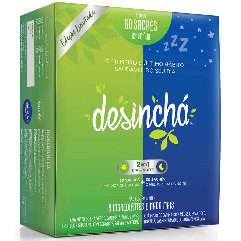 Chá Dia e Noite Drenante sem Glúten Desinchá