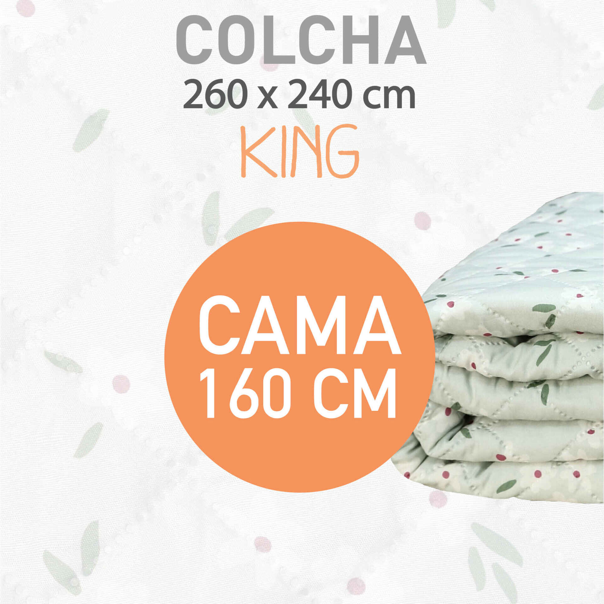 Colcha Flores Verde Kasa