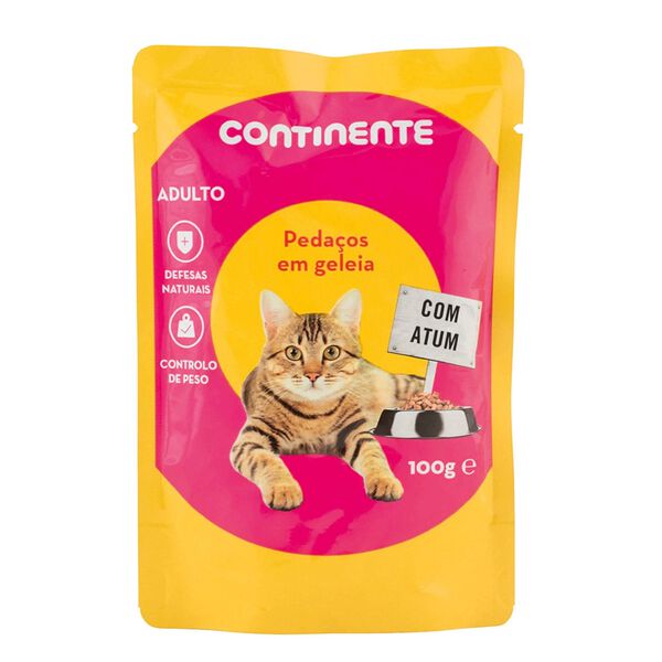 Comida Húmida para Gato Pedaços em Geleia Atúm em Saqueta Continente