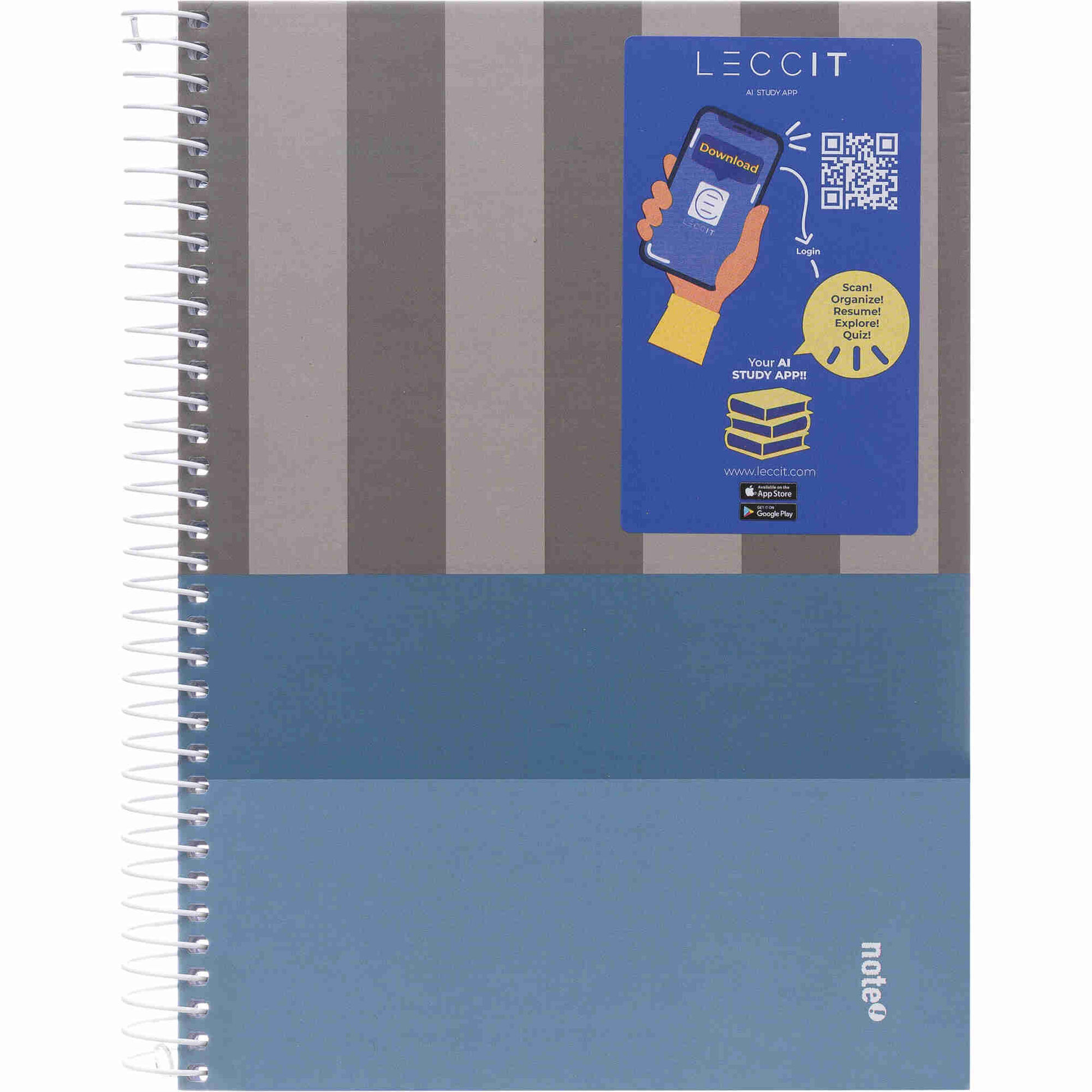 Caderno Note! Espiral Capa Dura A5 Pautado Dynamic para App Leccit (v&aacute;rias cores)