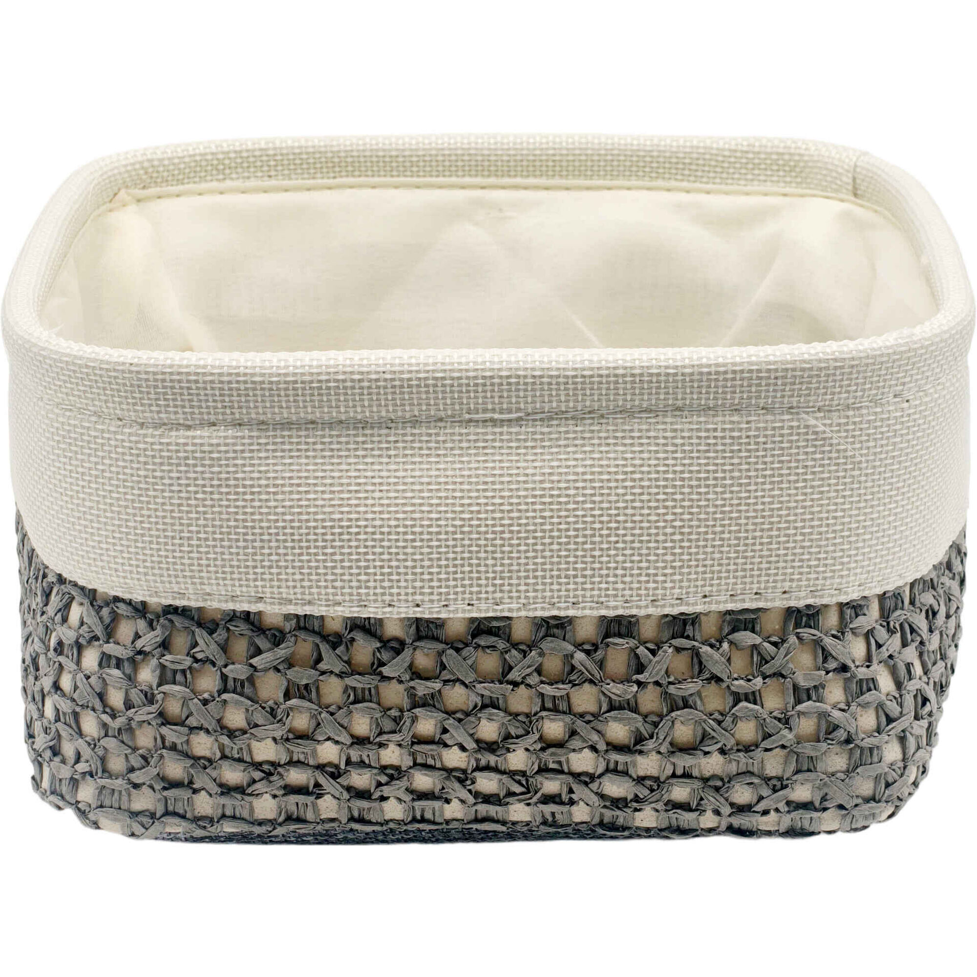 Cesto de Corda Forrado Cinza Kasa