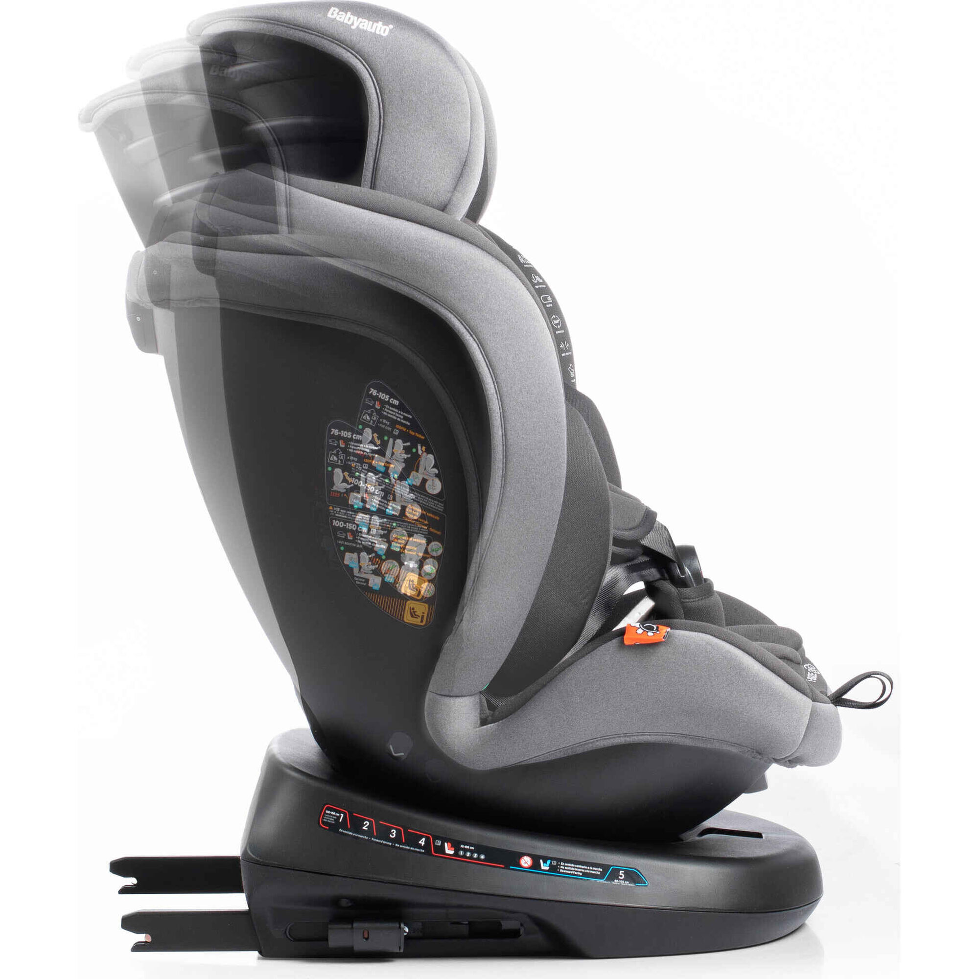 Cadeira Auto I-Size 40-150cm Isofix Rotativa Rodia Fix Cinza Babyauto