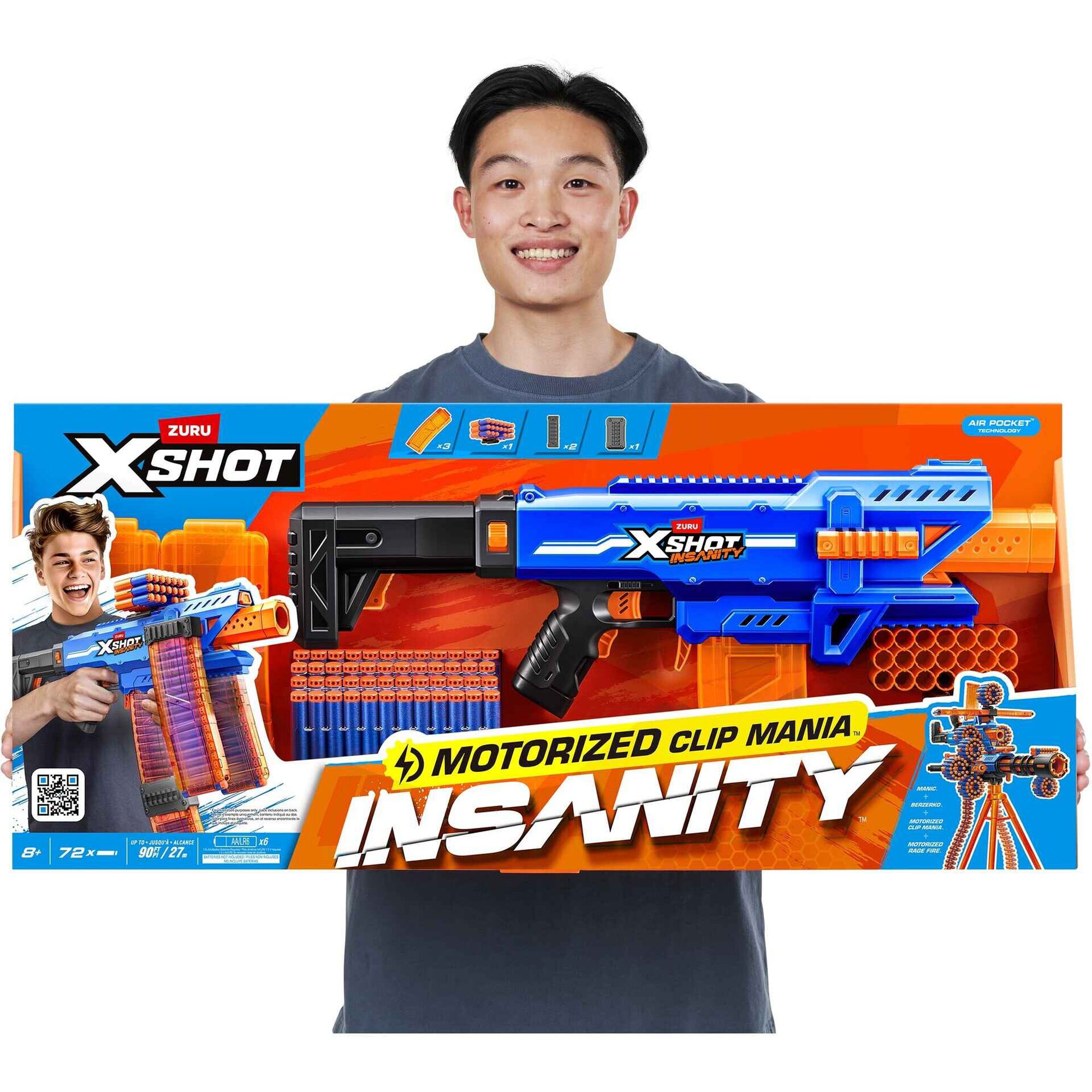 X-Shot - Lançador Motorizado Insanity Clip Blaster 1 un