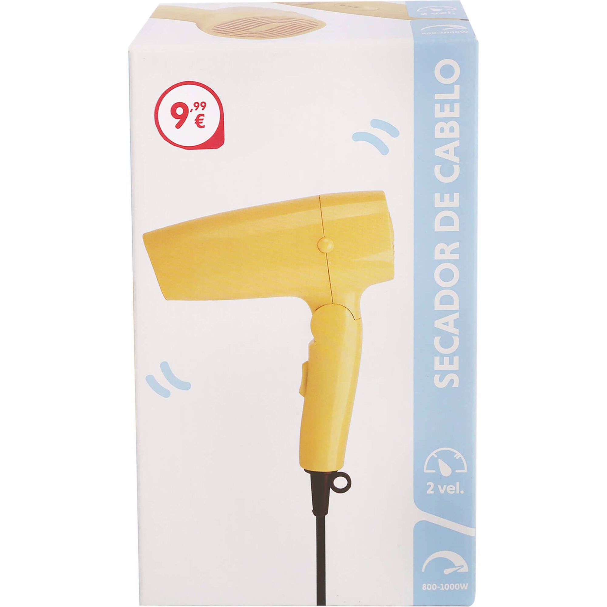 Secador de Cabelo 800W 2 Velocidades Amarelo Bazar&atilde;o