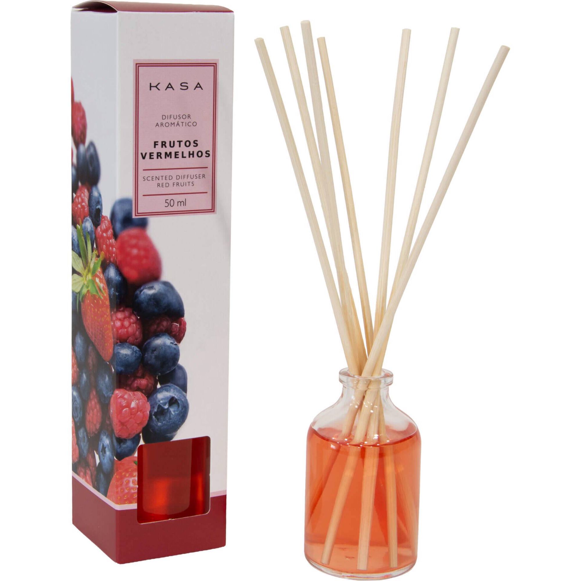 Difusor Arom&aacute;tico 50ml Frutos Vermelhos Kasa