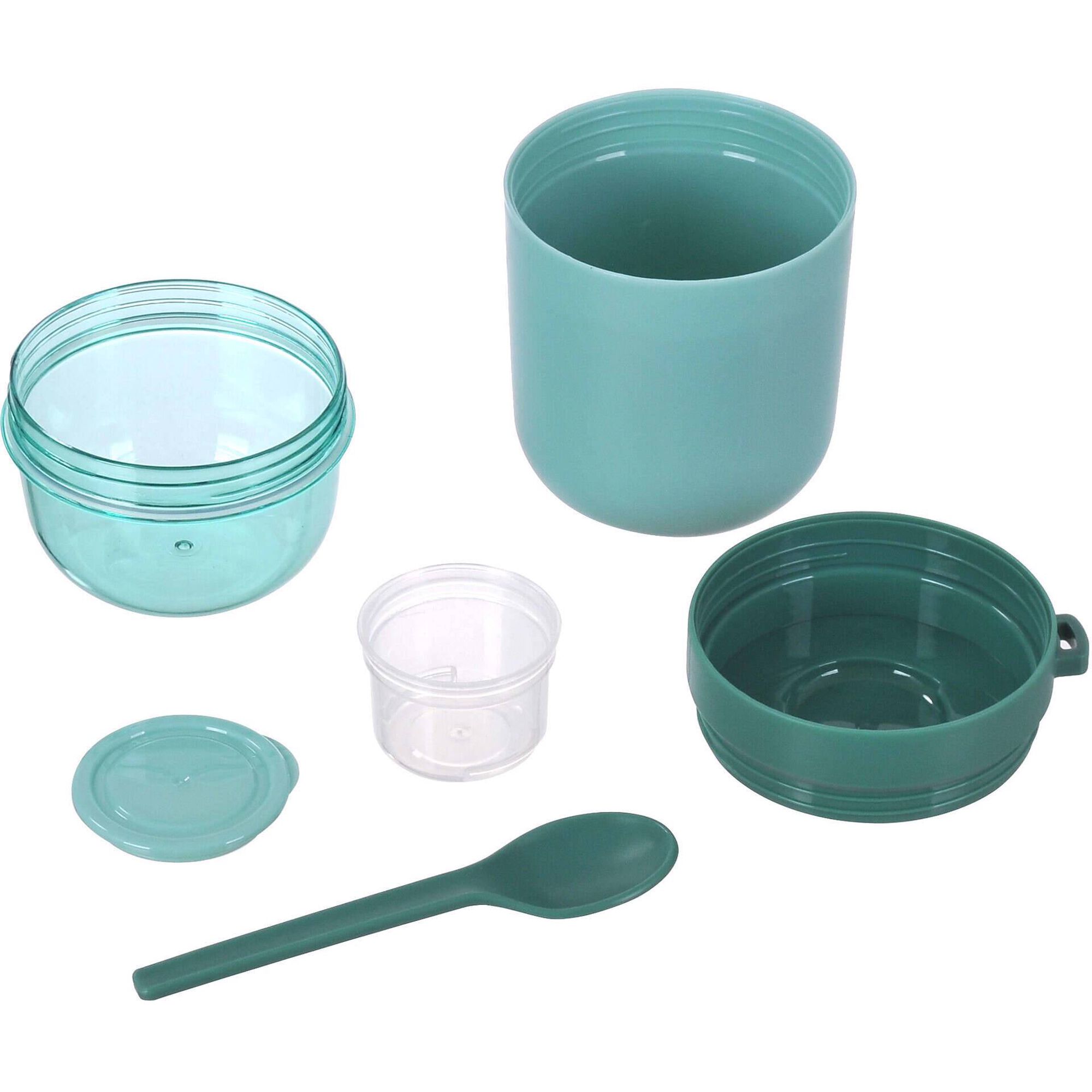 Ta&ccedil;a para Iogurte com Divis&oacute;rias e Colher Verde