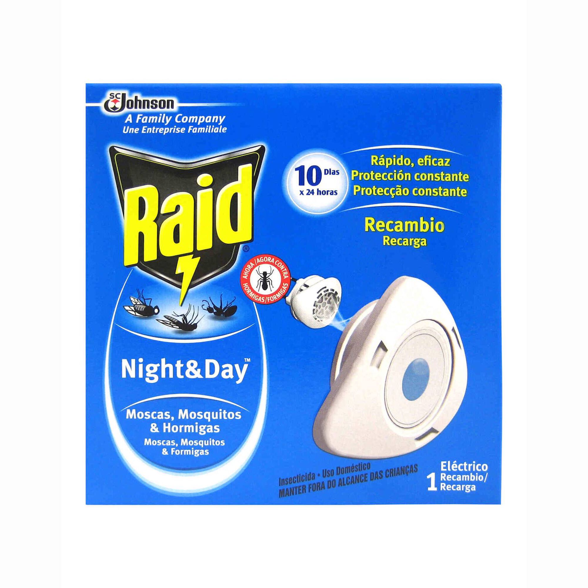 Inseticida Elétrico Recarga Moscas, Mosquitos e Formigas Night&Day