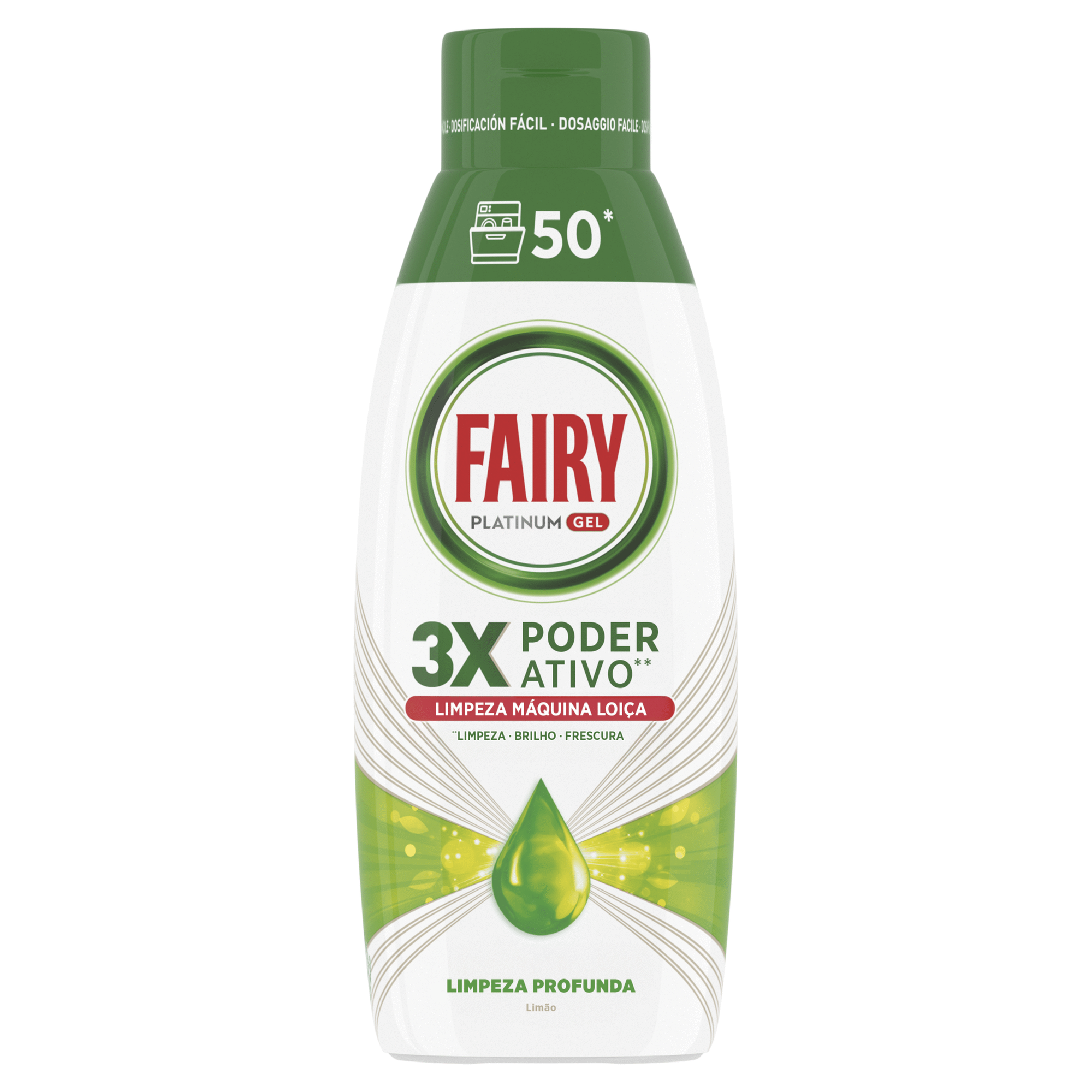 Detergente M&aacute;quina Loi&ccedil;a Gel Platinum Limpeza Profunda Lim&atilde;o Fairy