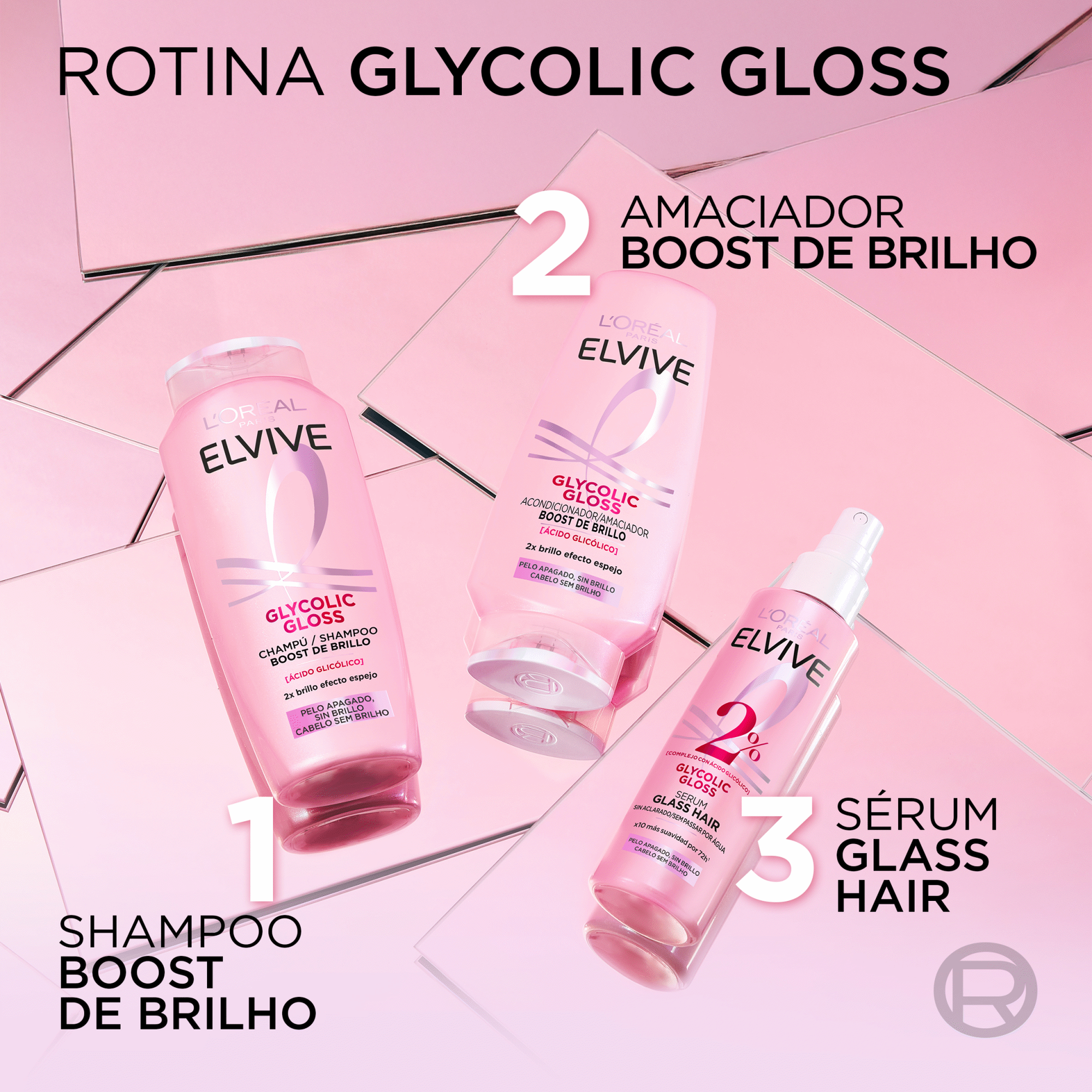 S&eacute;rum Cabelo Glycolic Gloss Brilho L'Or&eacute;al Paris Elvive