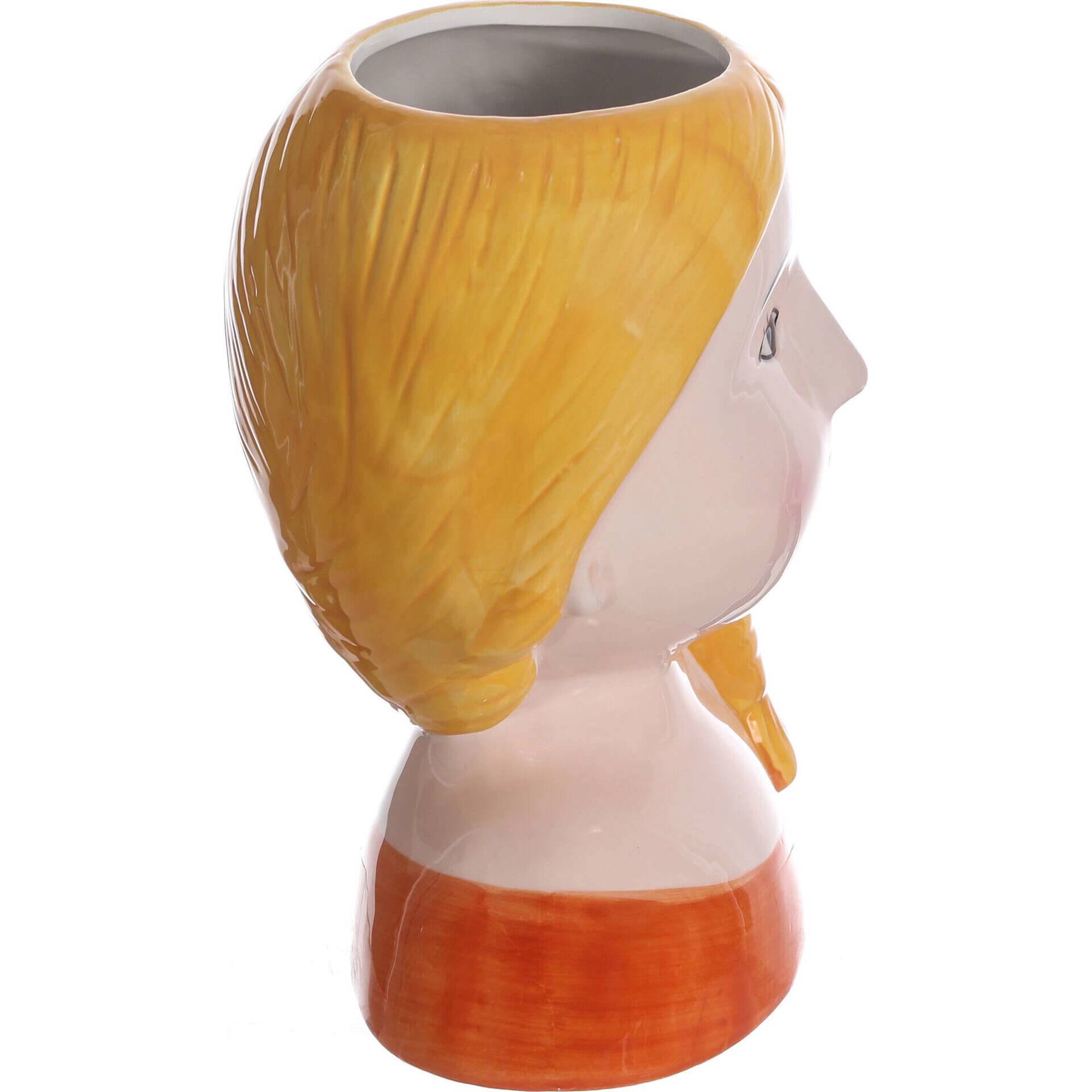 Jarra 12,8x13,5x20cm Mulher Cabelo Amarelo
