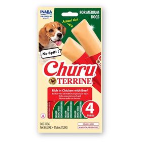 Snack para C&atilde;o Adulto M&eacute;dio Frango e Vaca Churu Terrine