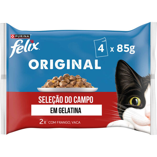 Comida Húmida para Gato Adulto Seleção Carnes em Gelatina Purina Felix