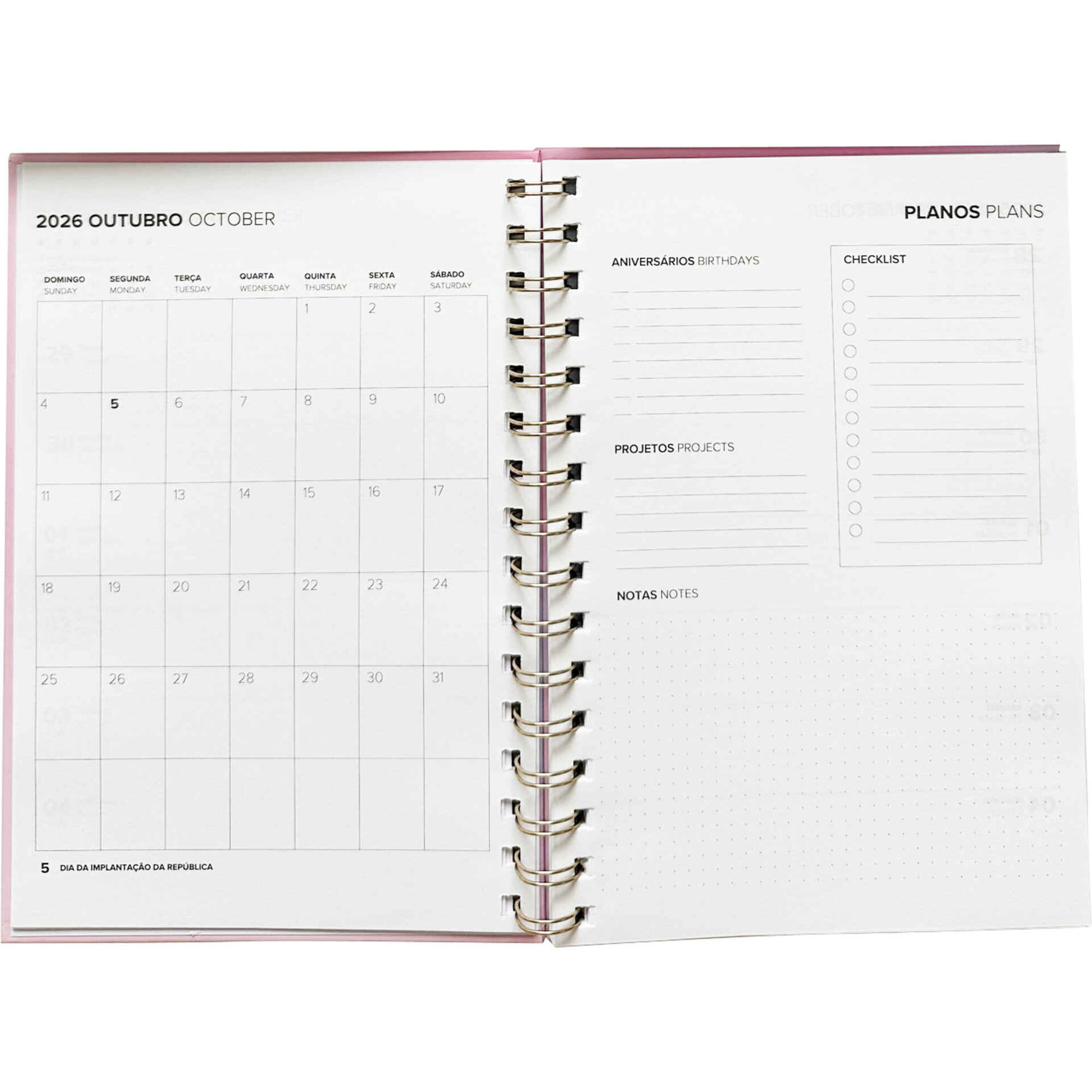 Agenda A5 2026/27 Espiral 16 Meses Note!