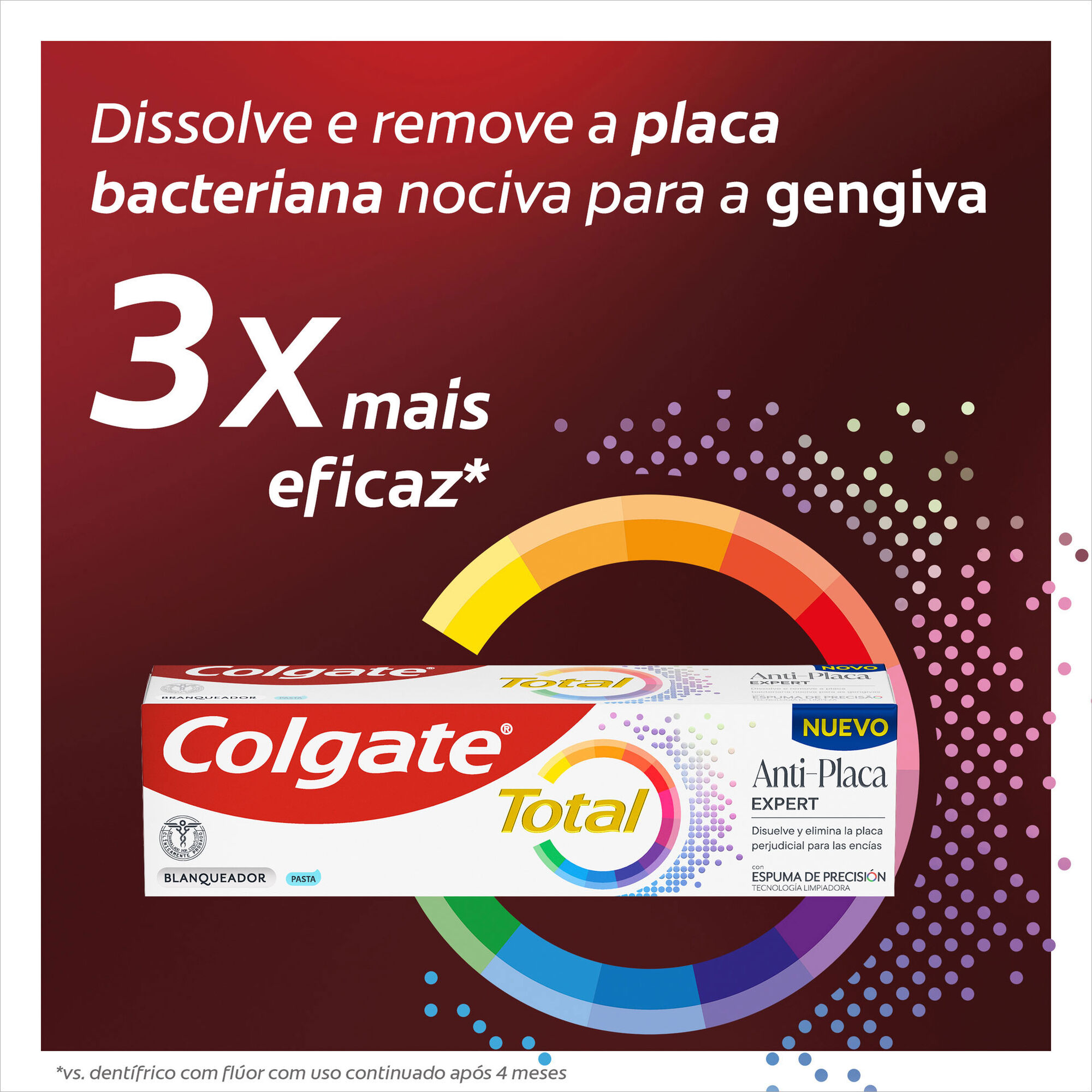 Pasta de Dentes Total Anti-Placa Expert Branqueador Colgate Total