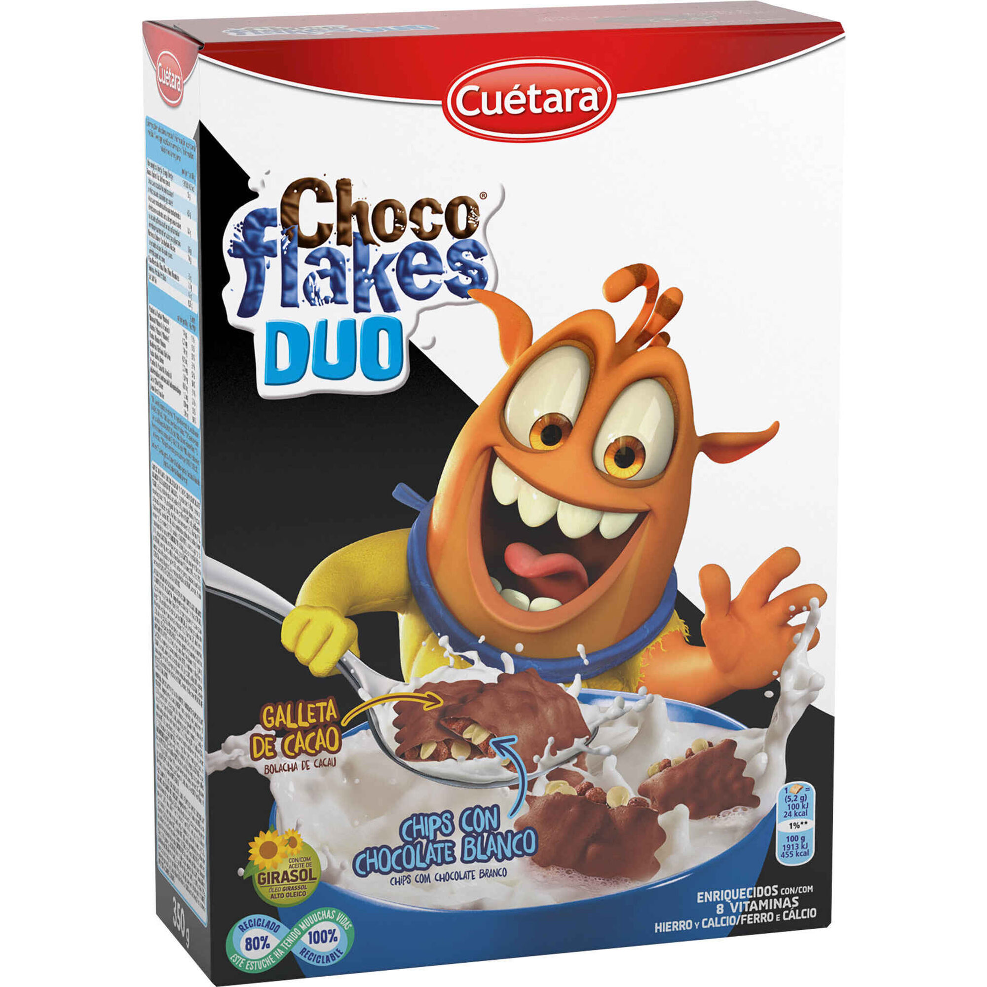 Bolachas Recheadas Choco Flakes Duo