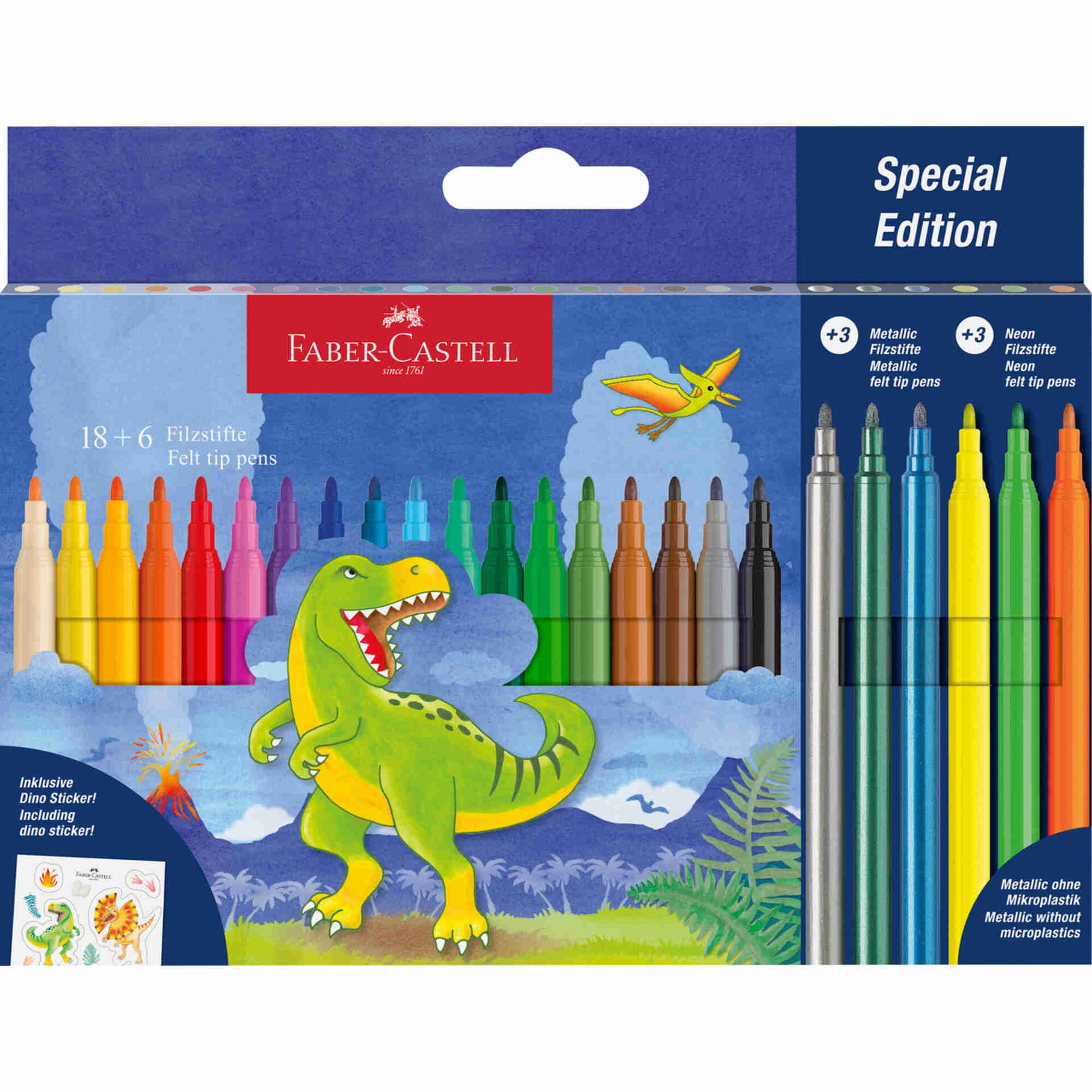 Marcadores de Colorir Dinossauro Faber-Castell