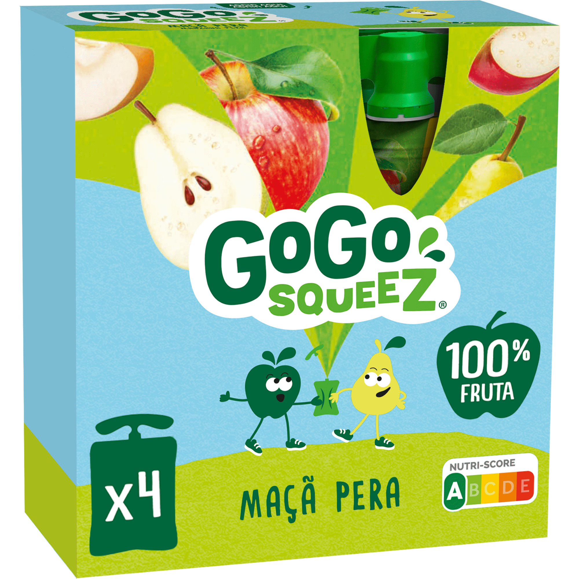 Pack  Saquetas de Fruta Ma&ccedil;&atilde; e Pera +3A GoGo squeeZ