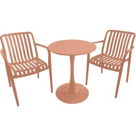 Conjunto de Refei&ccedil;&atilde;o Mesa e 2 Cadeiras Terracota Kasa